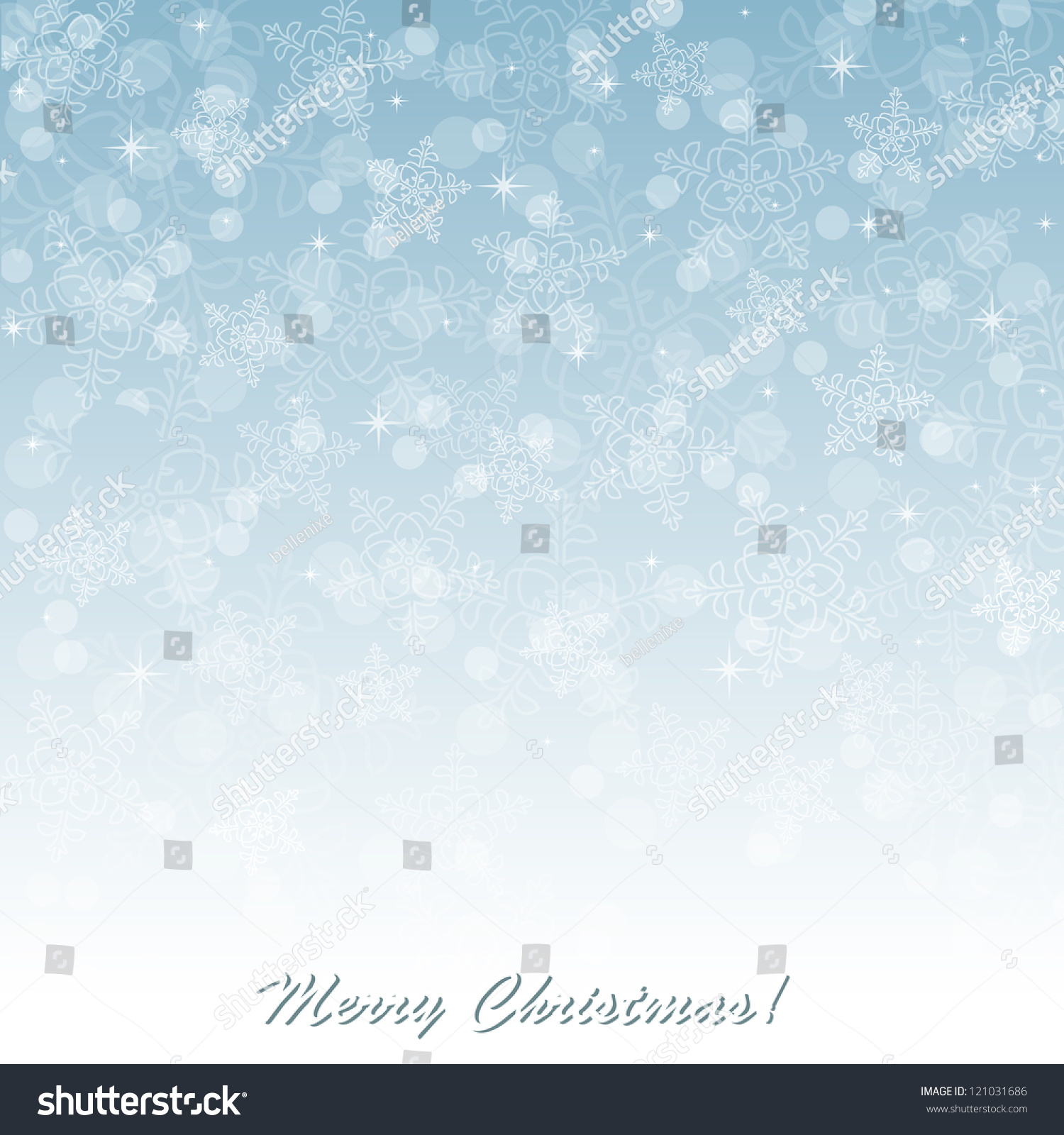 Blue Christmas Background With Snowflakes. Vector Illustration ...