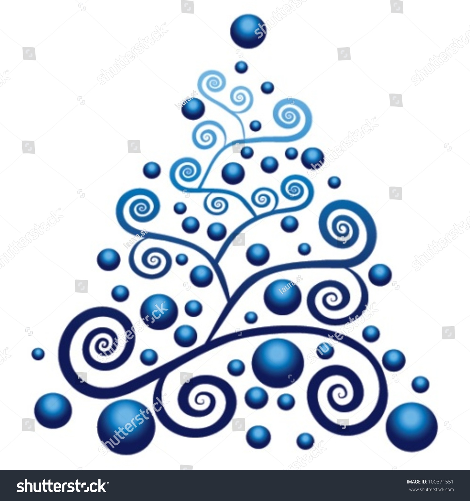 Download Blue Christmas Tree Blue Globes Vector Stock Vector Royalty Free 100371551 PSD Mockup Templates