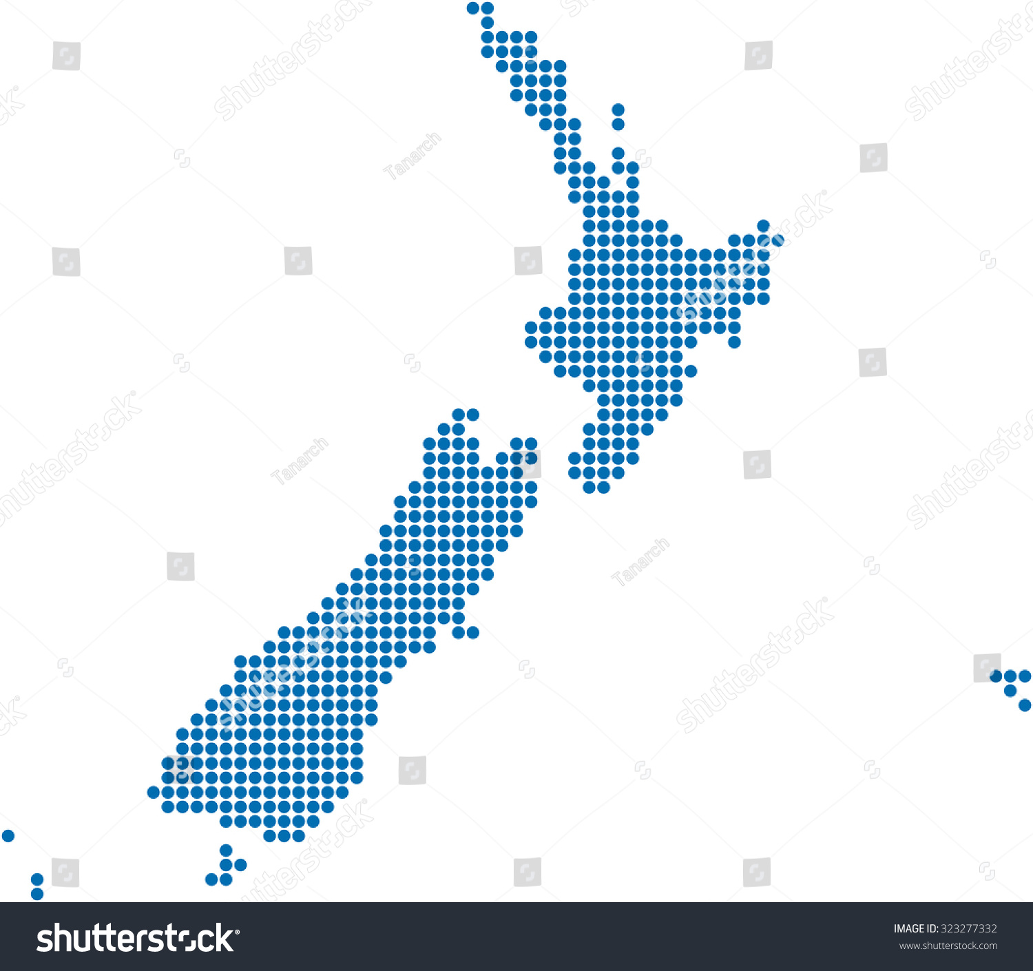 Blue Circle Shape New Zealand Map Stock Vector (Royalty Free) 323277332