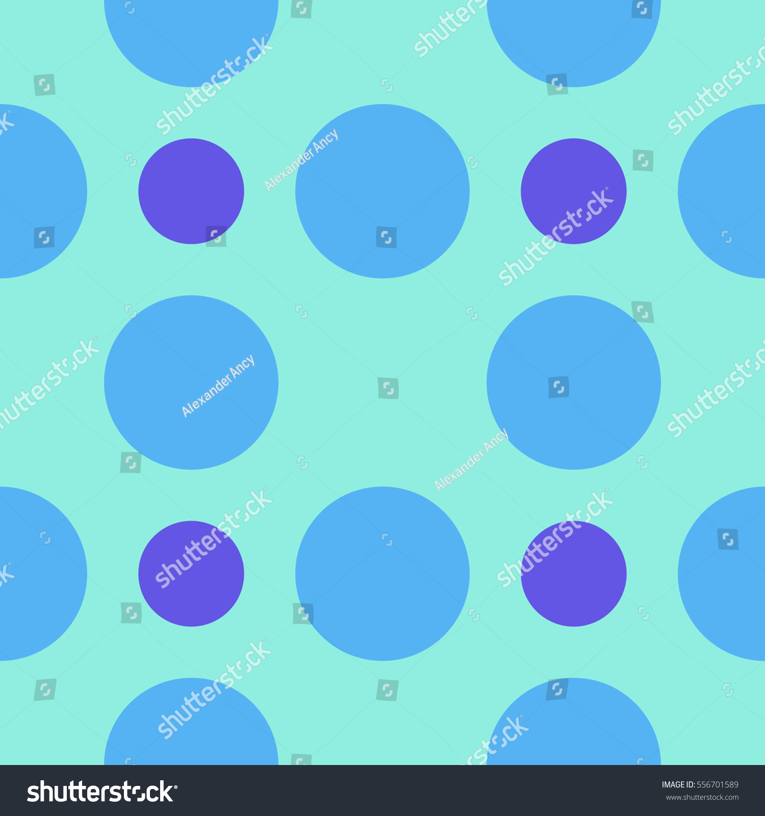 Blue Circles Seamless Pattern On Light Stock Vector 556701589 ...
