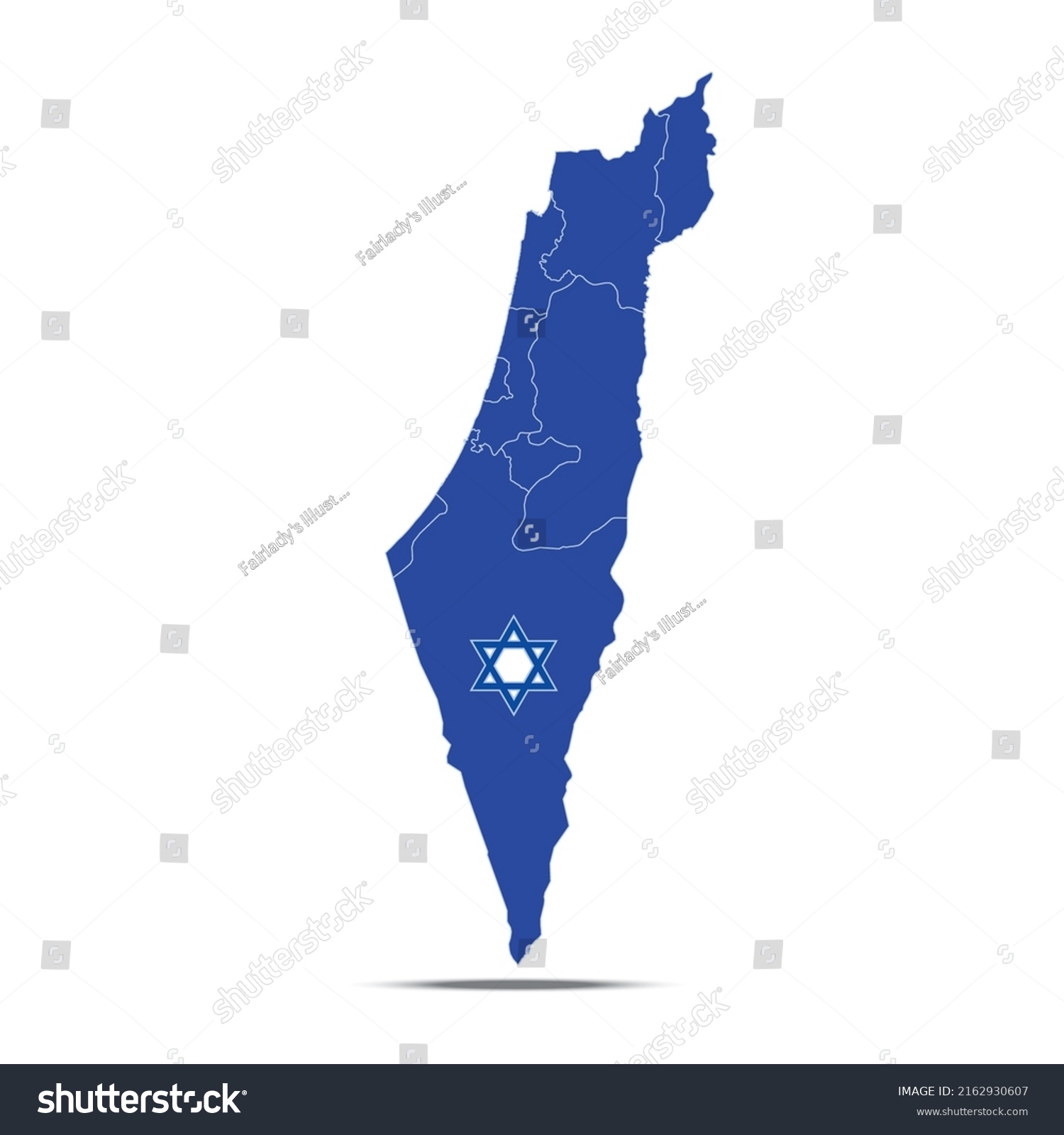 Blue Color Israel Map Vector Isolated Stock Vector (Royalty Free ...