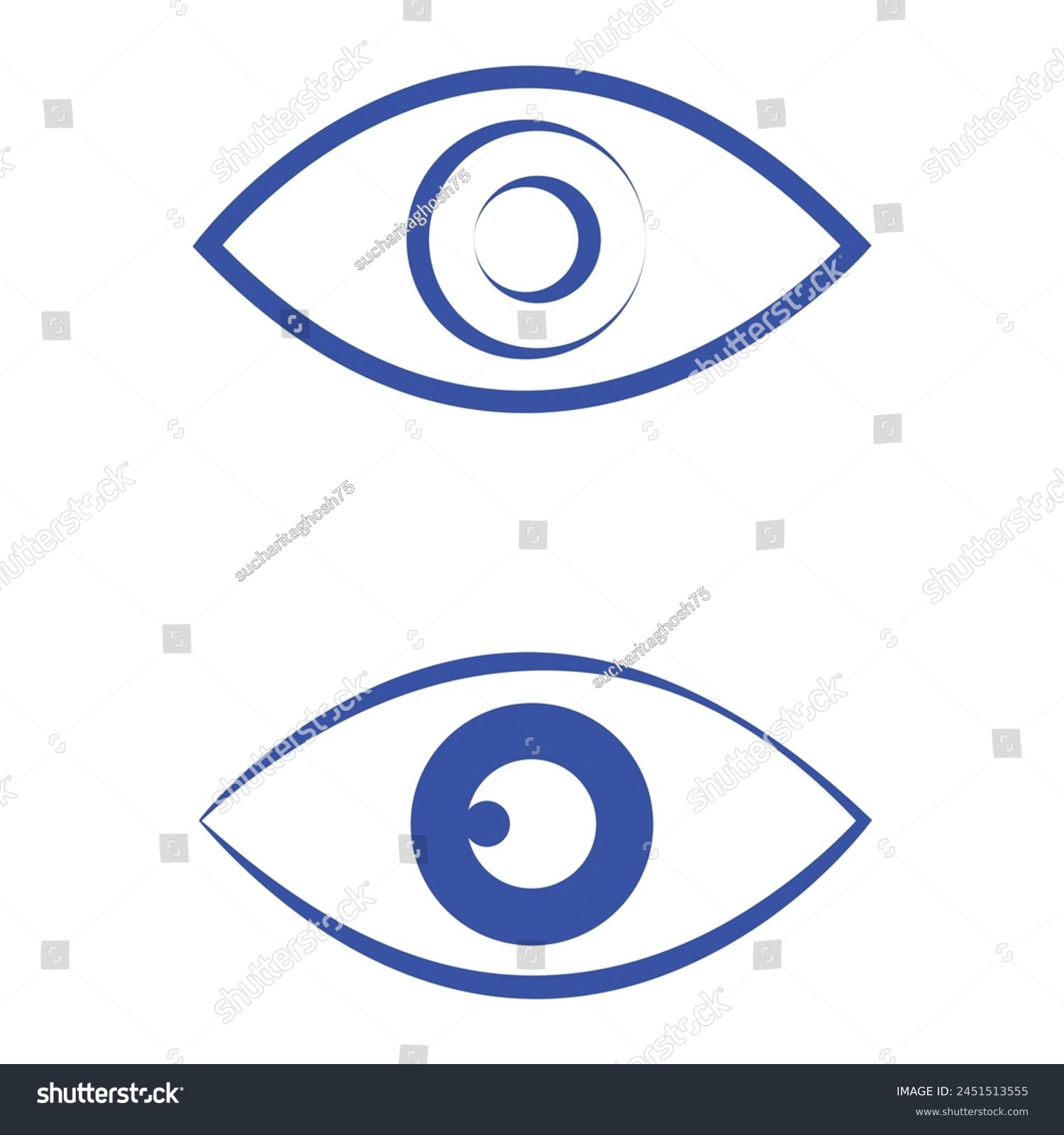 SVG of Blue eye abstract vector symbol illustration, flat drawing style concept of beauty icon, good vision, eyesight modern design isolated on white background. Vector illustration. Eps file 306. svg