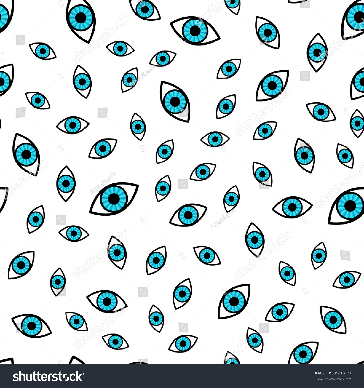Blue Eyes Pattern Seamless Background Fashion Stock Vector