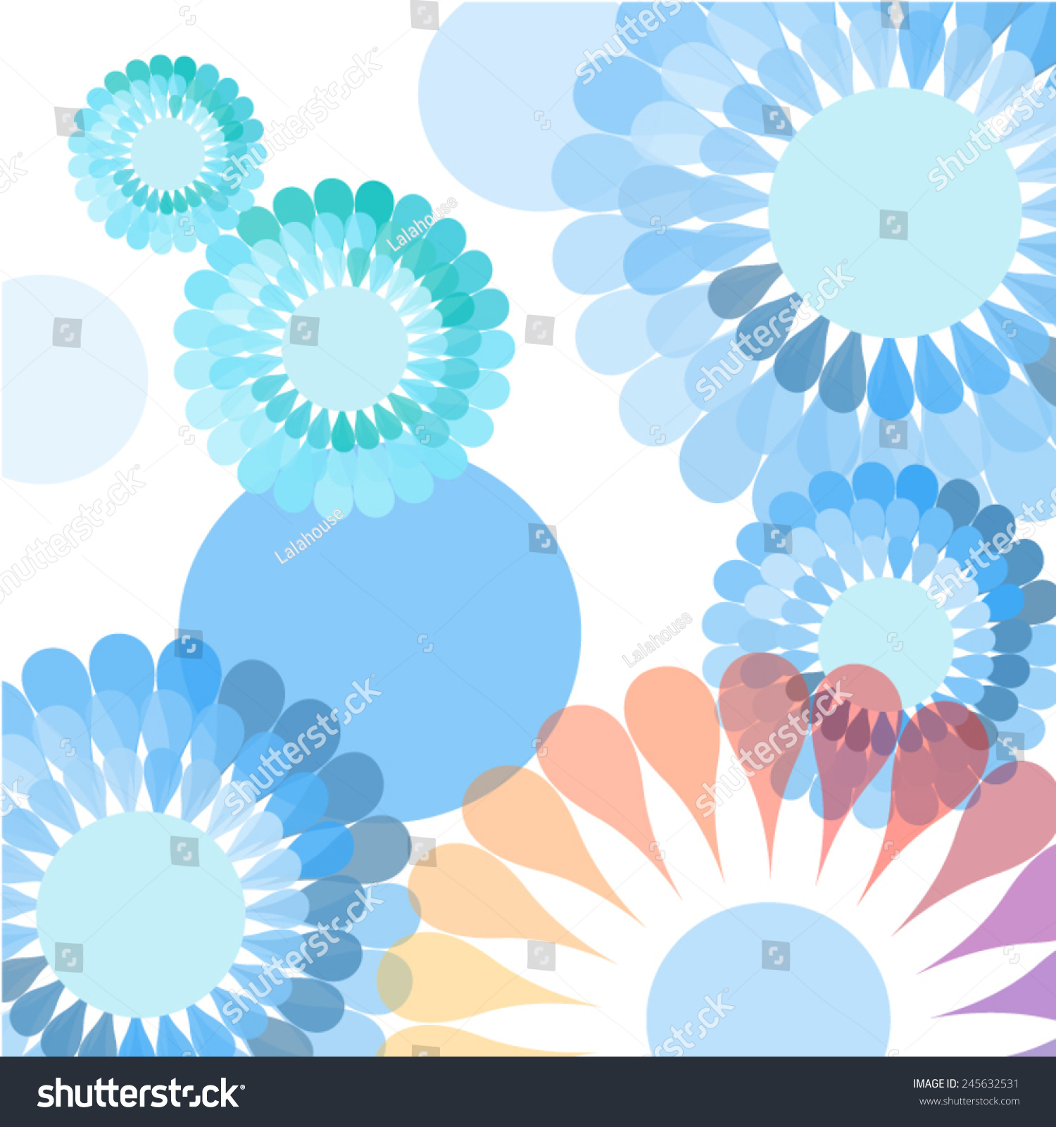 Blue Flower Background Stock Vector (Royalty Free) 245632531 Shutterstock