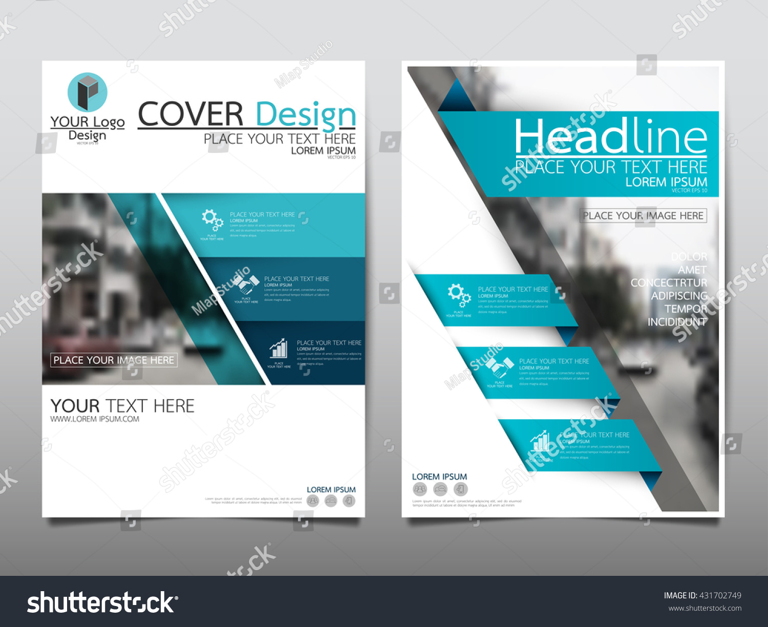 Blue Fold Technology Annual Report Brochure Stock Vector (Royalty Free ...