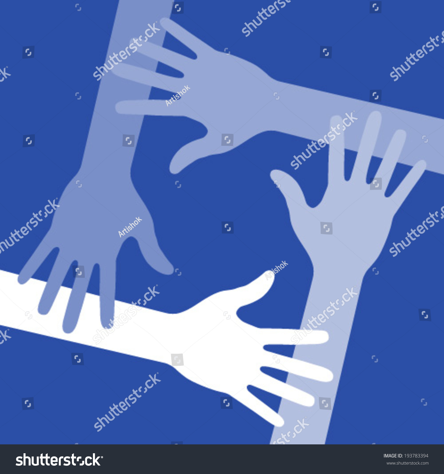 blue-four-hands-icon-vector-illustration-stock-vector-royalty-free