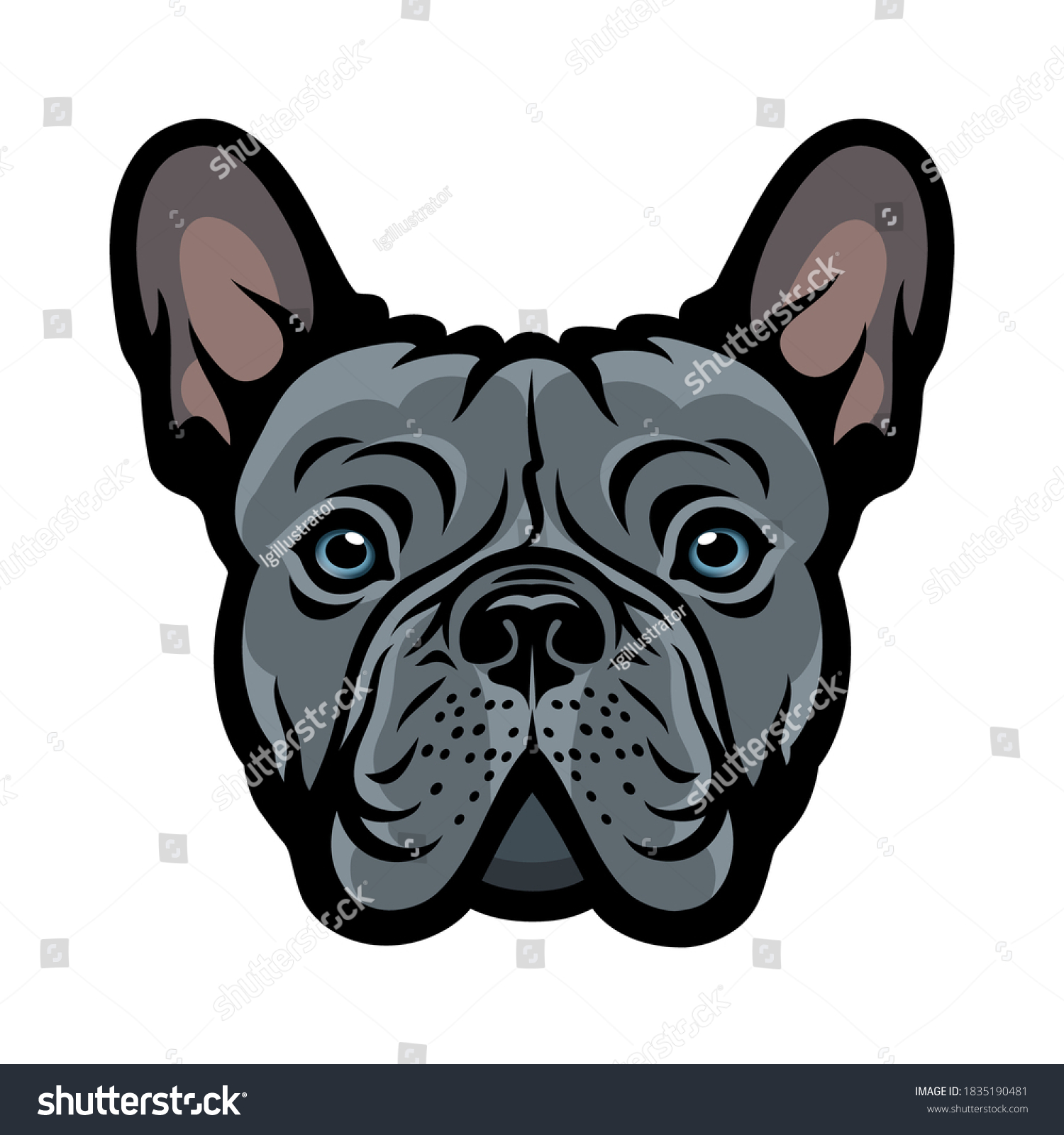 6,725 Cartoon french bulldog face Images, Stock Photos & Vectors