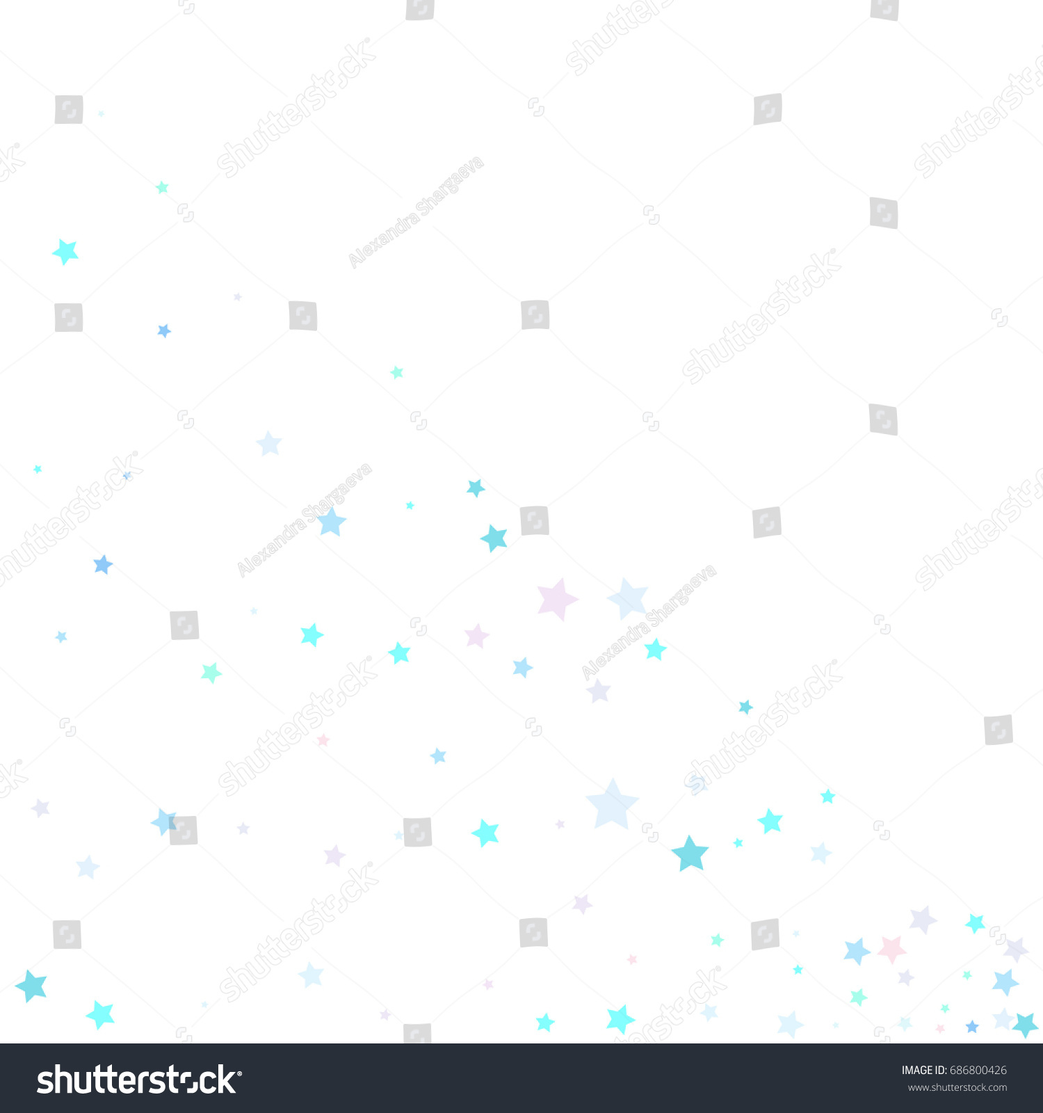 Blue Glitter Confetti Stars Background Scatter Stock Vector (Royalty ...