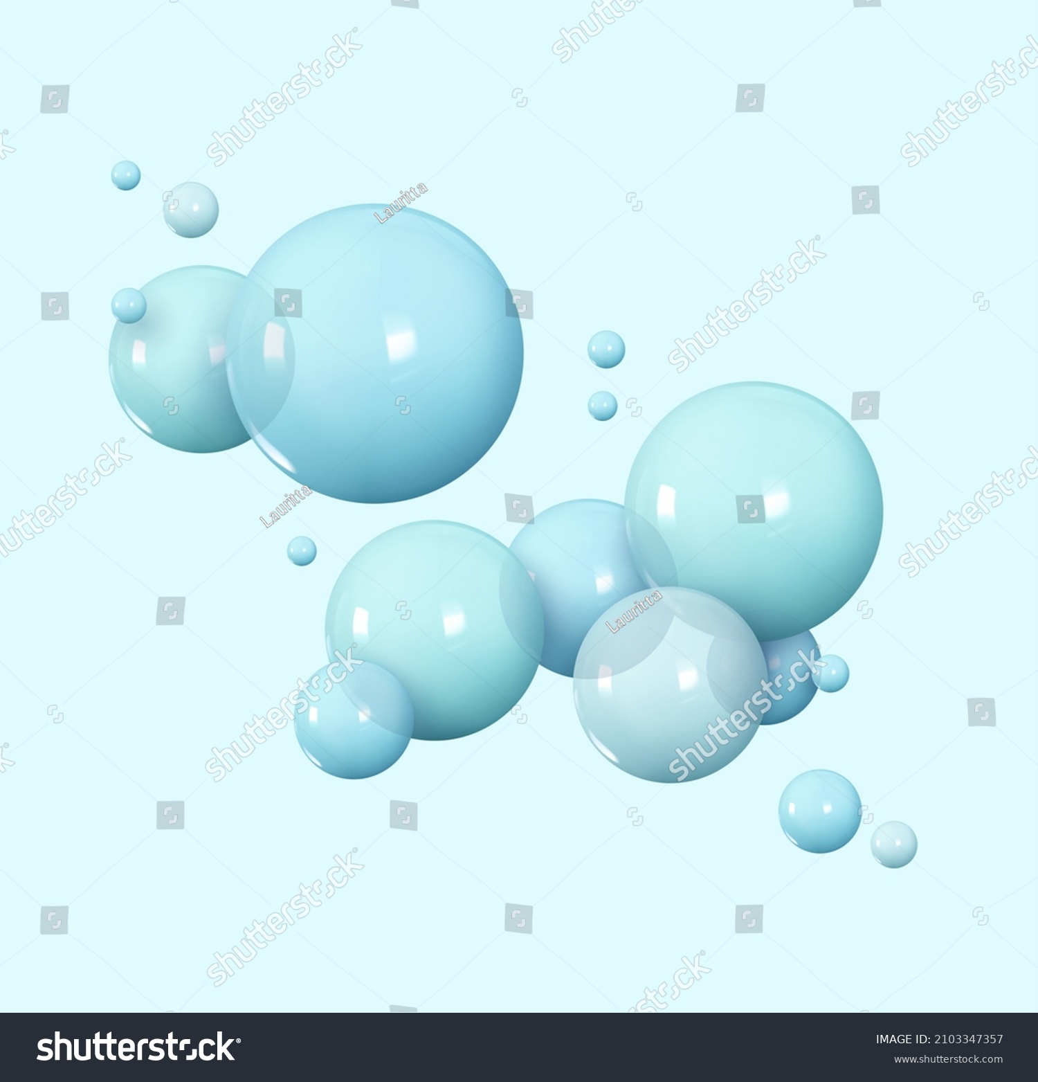 Blue Glossy Bubbles Background Realistic 3d Stock Vector (Royalty Free ...