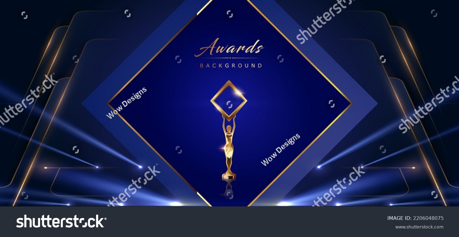 SVG of Blue Golden Diamond Stage Spotlight Award Background. Trophy on Luxury Background. Modern Abstract Design Template. LED Visual Motion Graphics. Wedding Marriage Invitation Poster. Certificate Design. svg