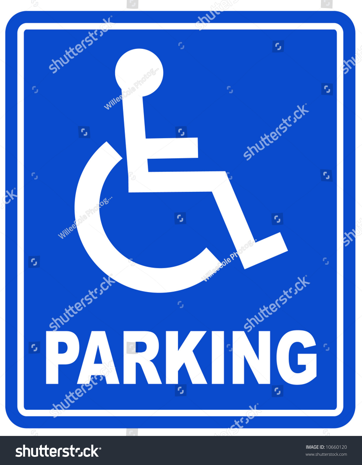Blue Handicap Parking Or Wheelchair Parking Space Sign - Vector ...