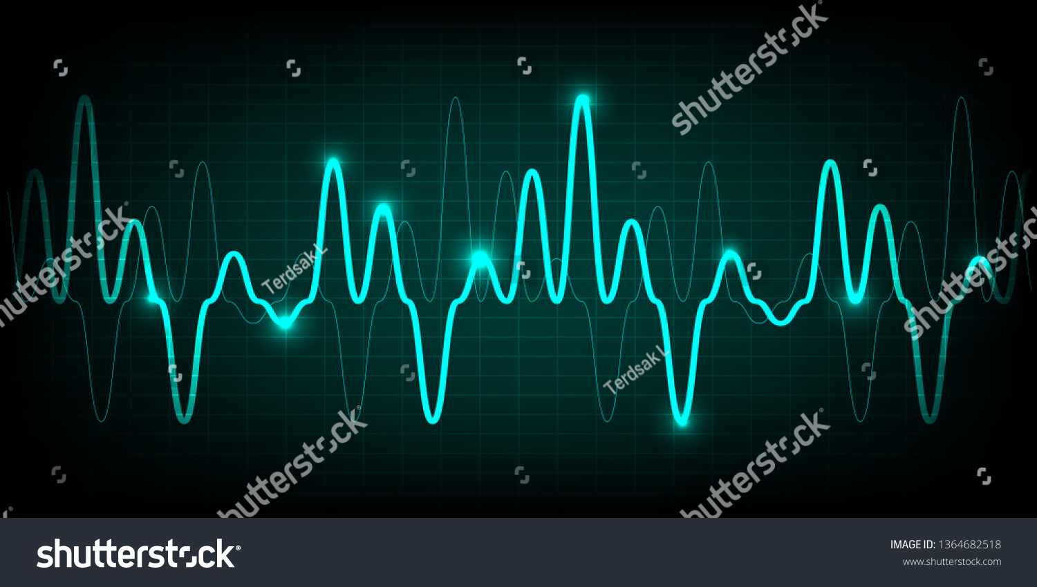 Blue Heart Pulse Monitor Signalvector Tech Stock Vector Royalty Free 1364682518 Shutterstock 3685