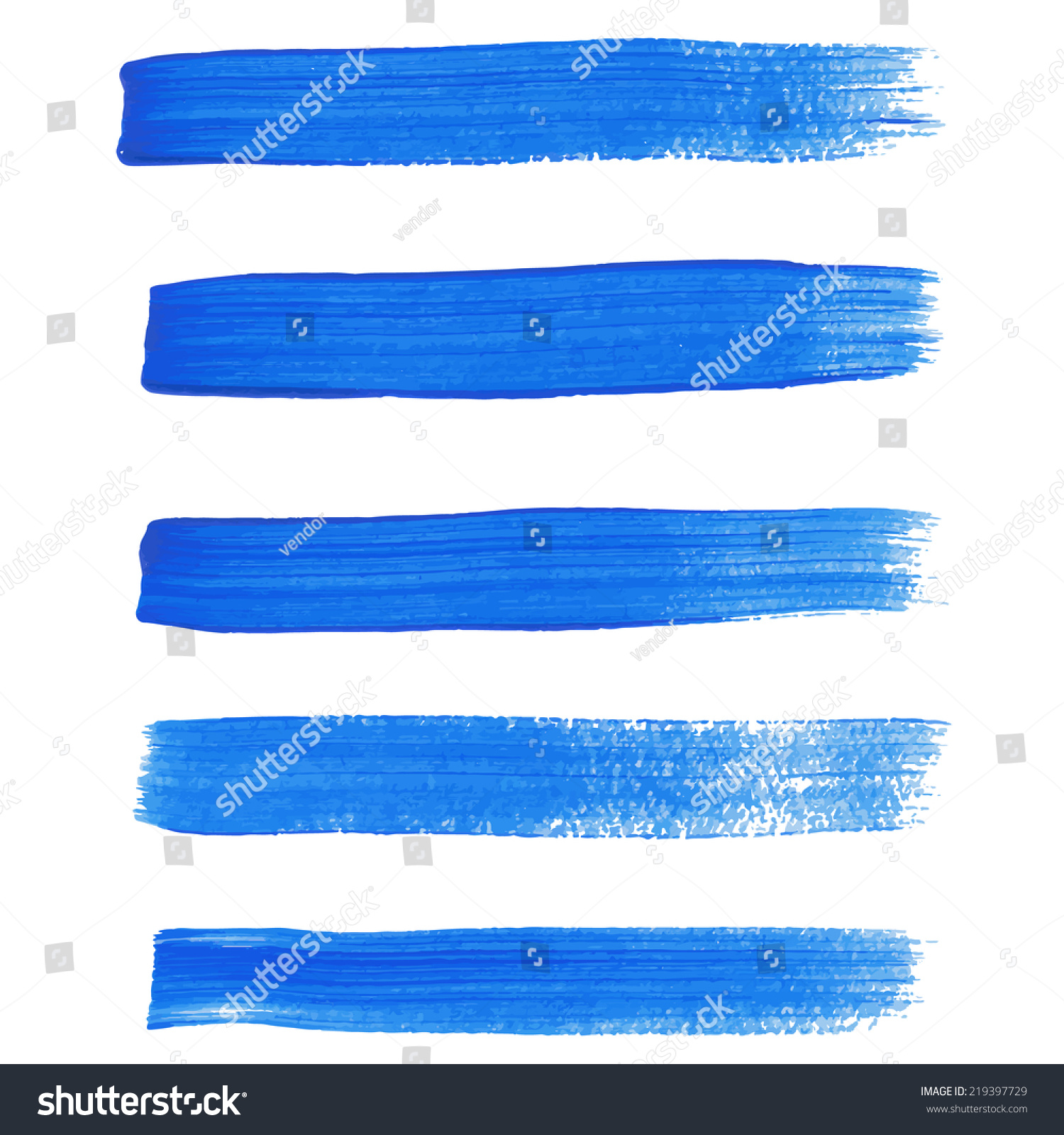 Blue Ink Vector Brush Strokes Stock Vector (Royalty Free) 219397729