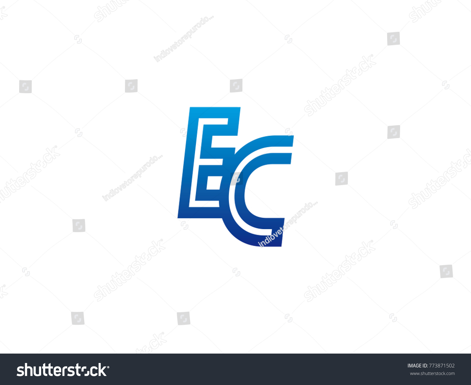 Blue Letter Ec Logo Vector Stock Vector (Royalty Free) 773871502 ...