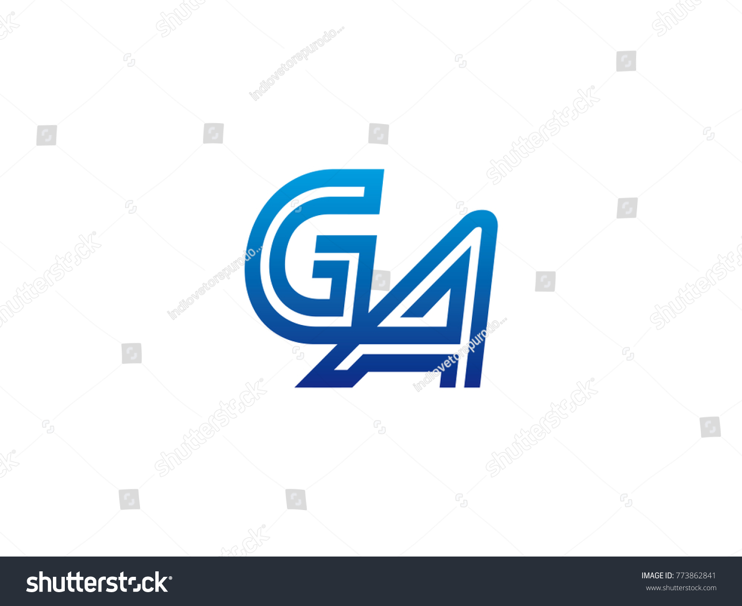 Blue Letter Ga Logo Vector Stock Vector (Royalty Free) 773862841