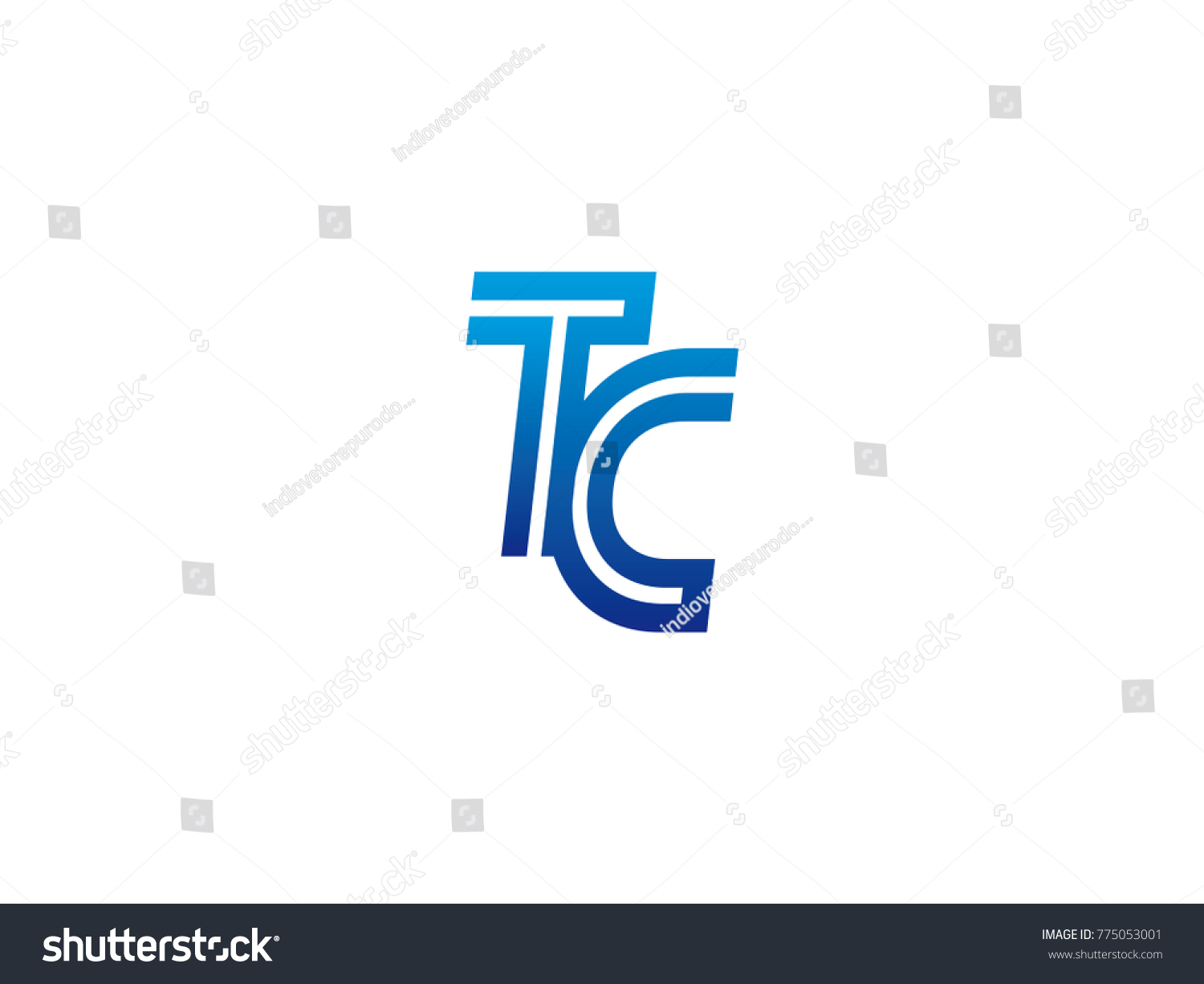 Blue Letter Tc Logo Vector Stock Vector (Royalty Free) 775053001 ...