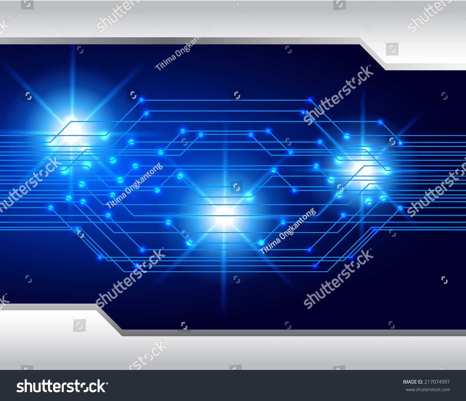 Blue Light Abstract Technology Background Computer Stock Vector