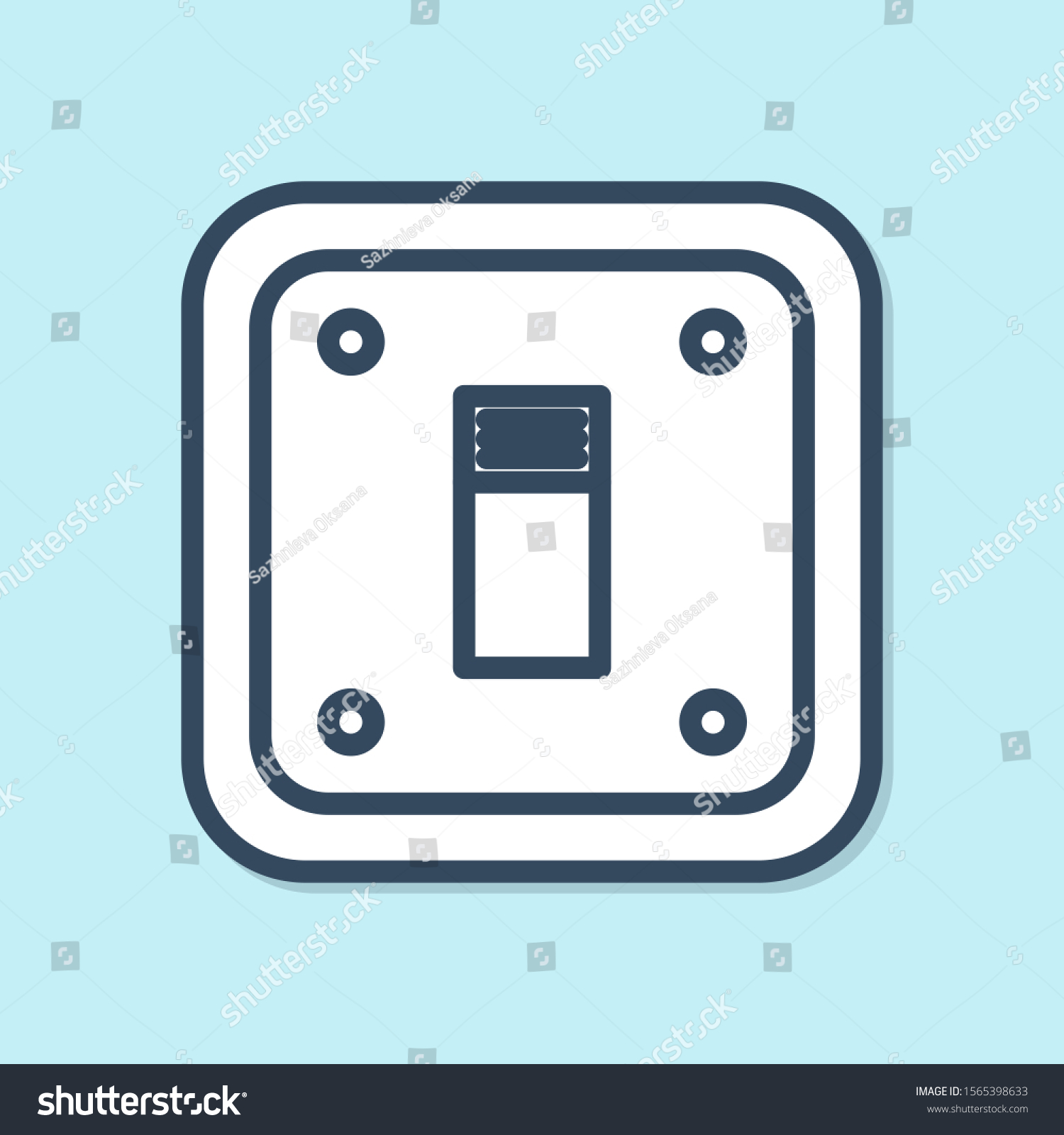 Blue Line Electric Light Switch Icon Stock Vector Royalty Free 1565398633