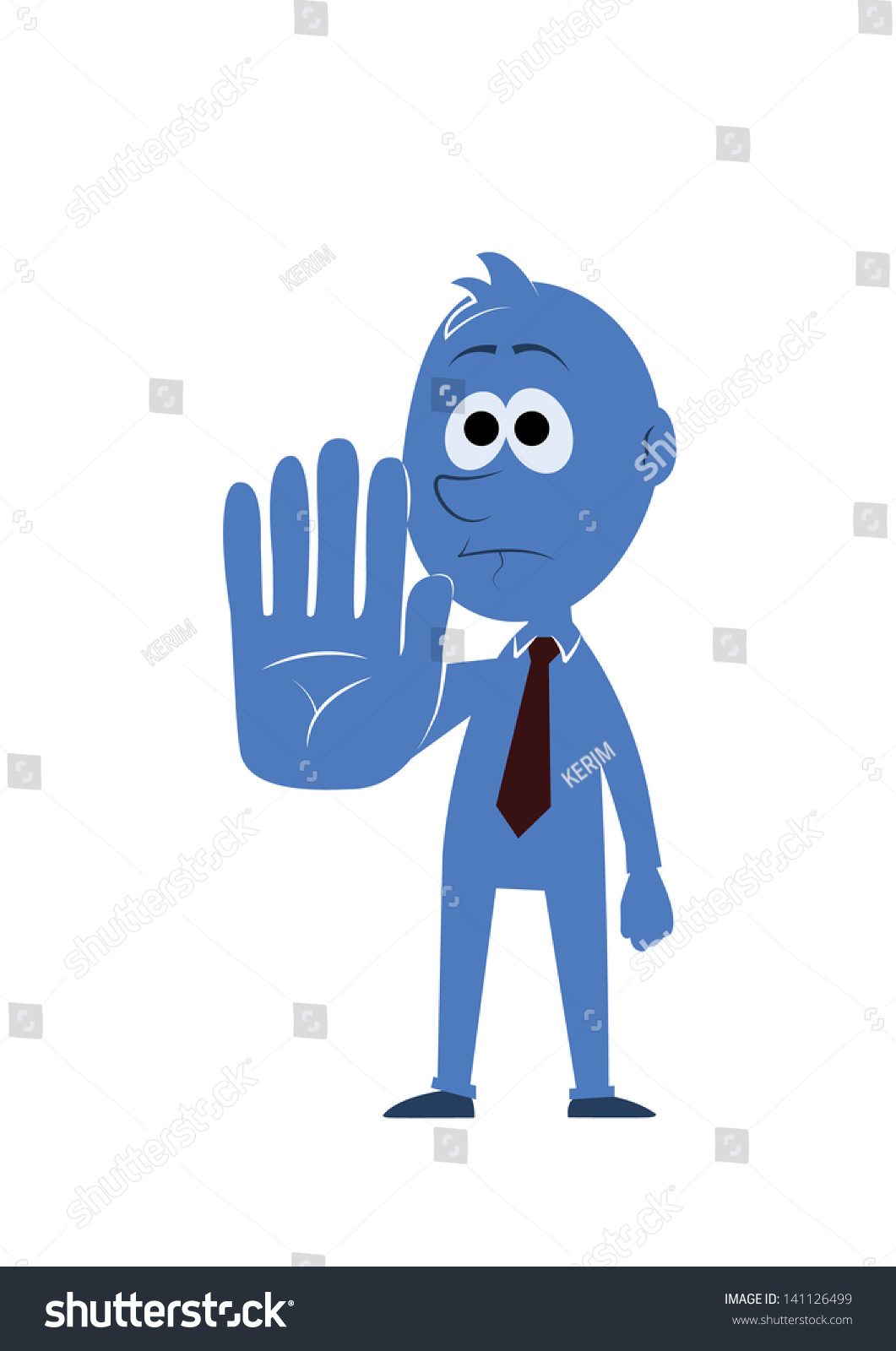 Blue Manstop Gesturing Stock Vector 141126499 - Shutterstock