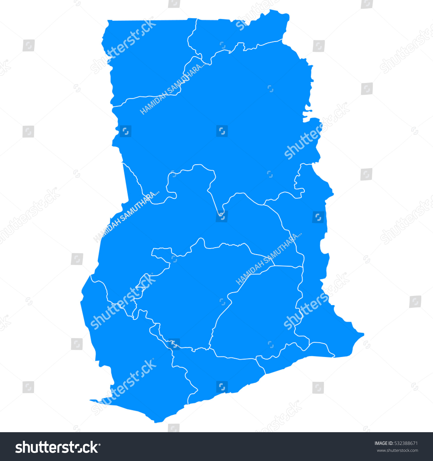 Blue Map Ghana Stock Vector (Royalty Free) 532388671 | Shutterstock