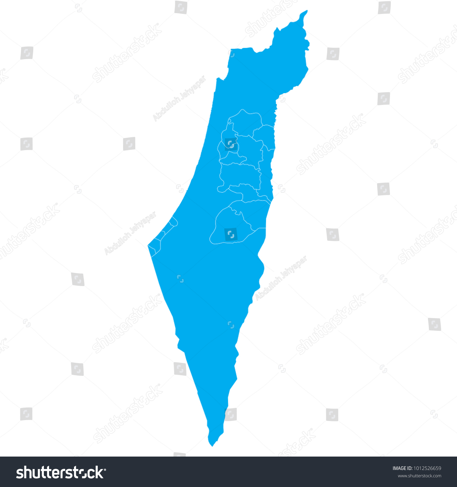 Blue Map Palestine Stock Vector (Royalty Free) 1012526659 | Shutterstock