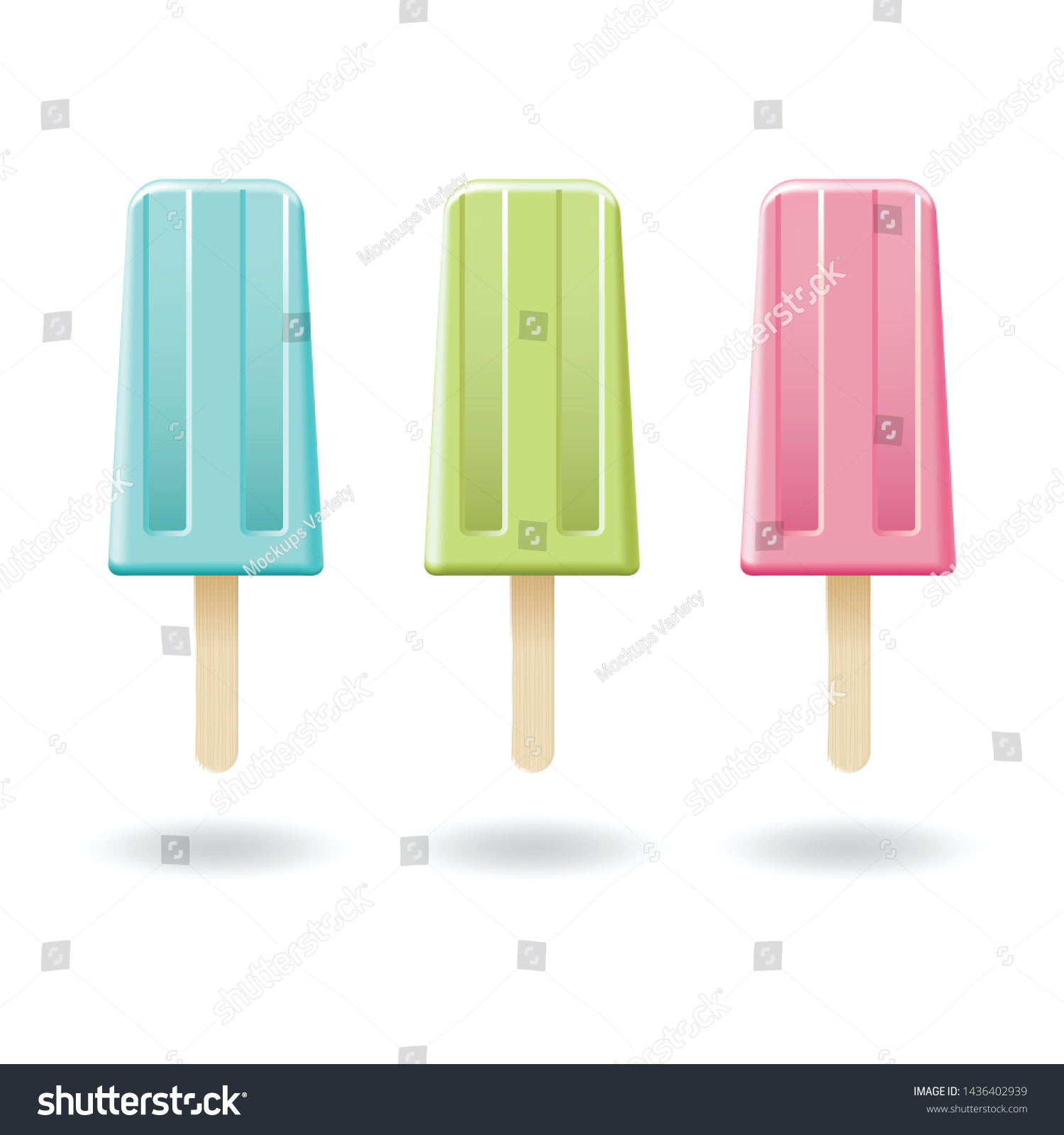 Download Blue Mint Green Lemon Pink Strawberry Stock Vector Royalty Free 1436402939