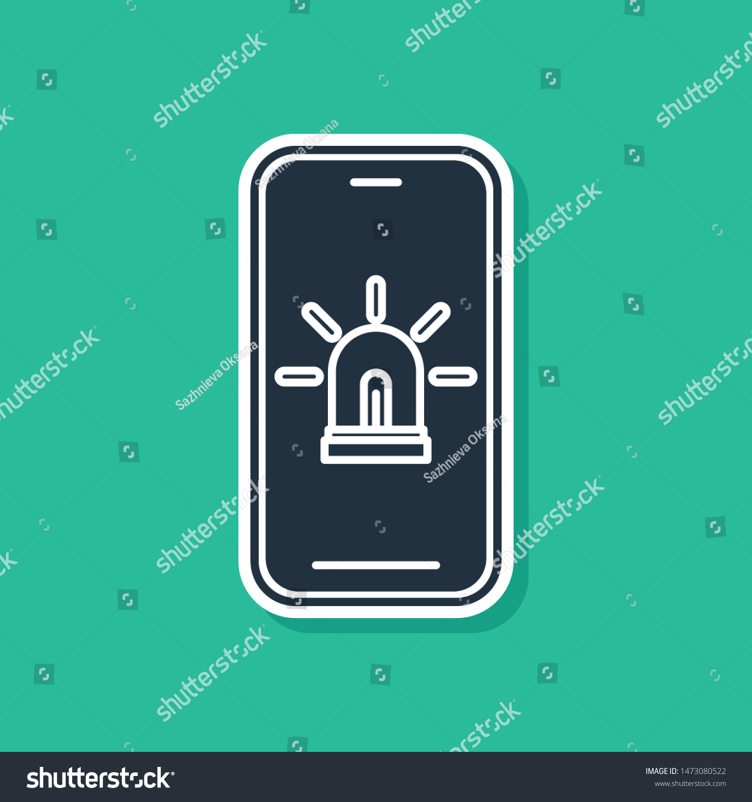 Blue Mobile Phone Smart House Alarm Stock Vector Royalty Free