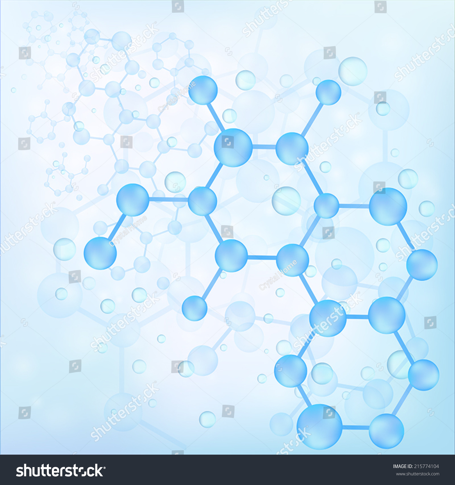 Blue Molecular Microscopic Molecule Bond Background Stock Vector ...