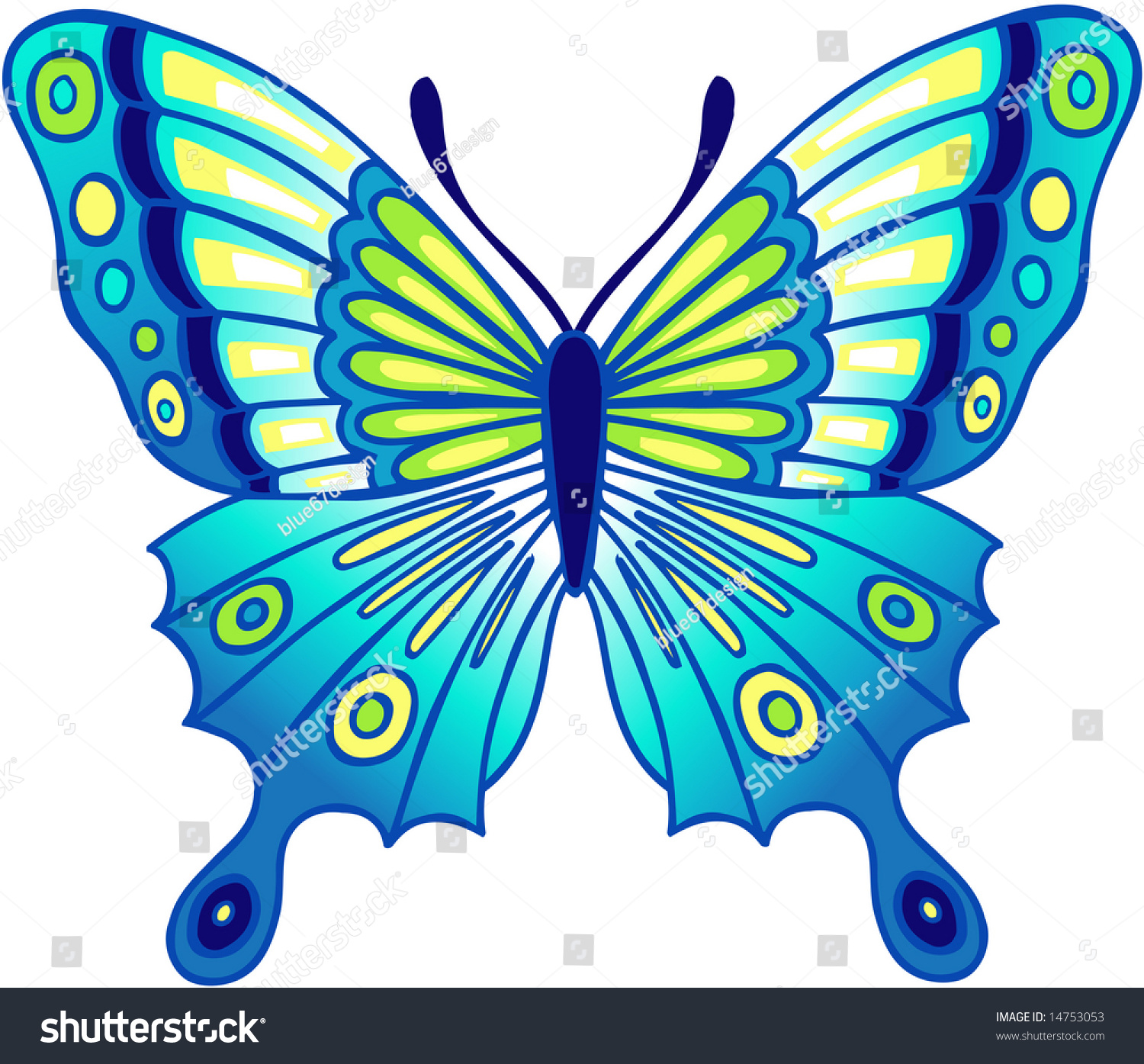 Download Blue Monarch Butterfly Vector Illustration Stock Vector ...