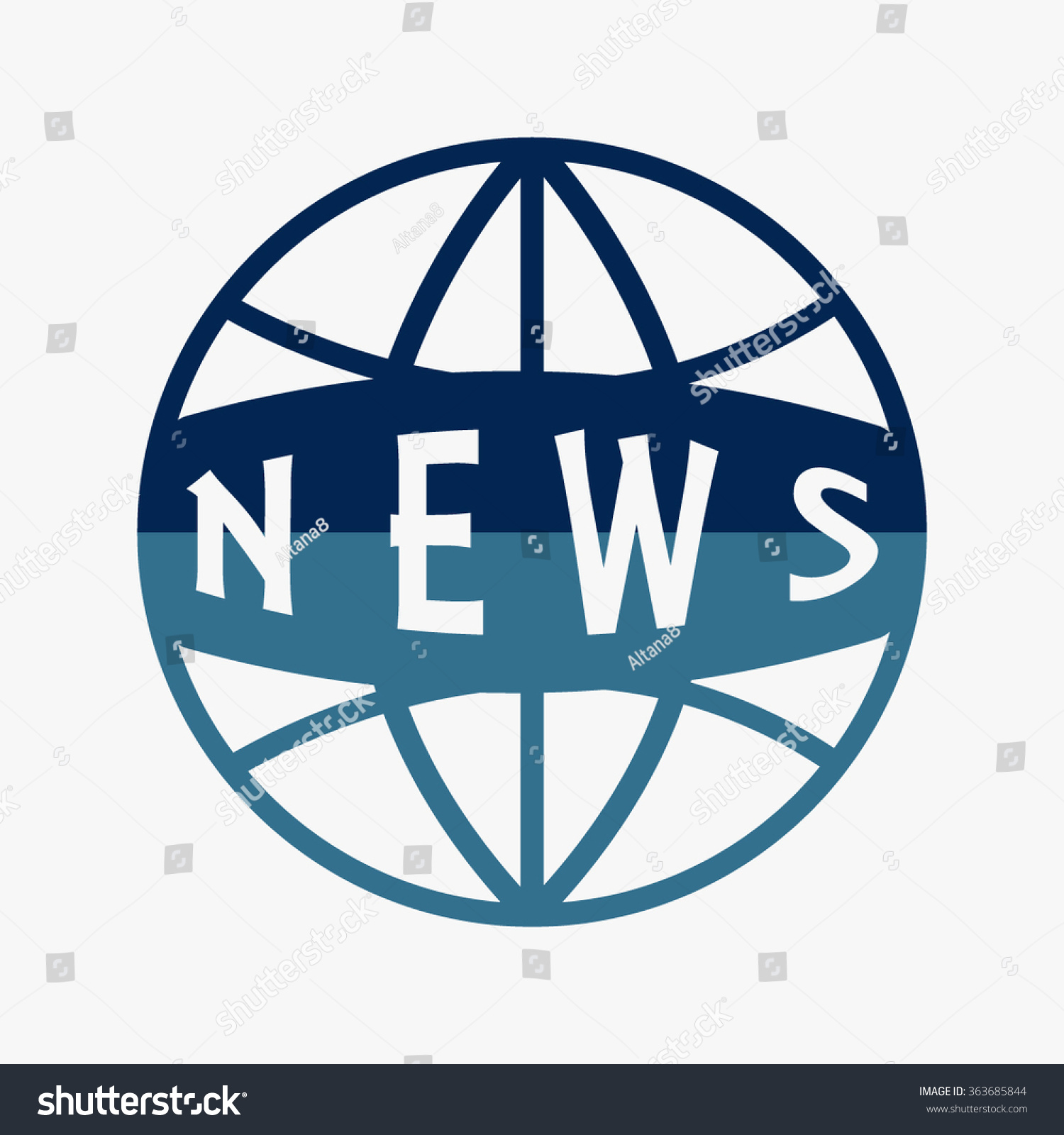 Blue News Vector Icon World Globe Stock Vector (Royalty Free) 363685844 ...