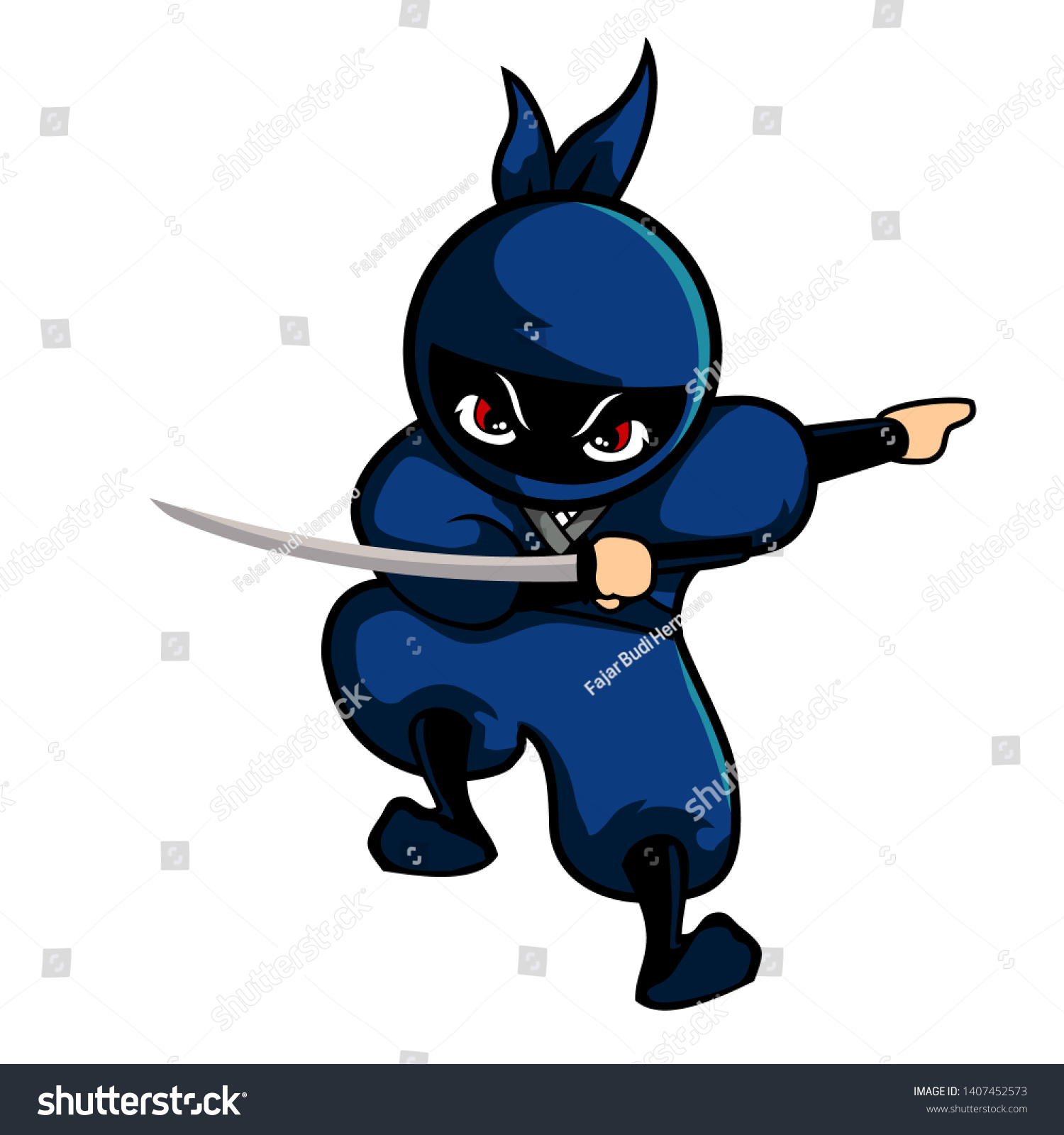 Blue Ninja 13 Pose Sword Stock Vector (Royalty Free) 1407452573 ...