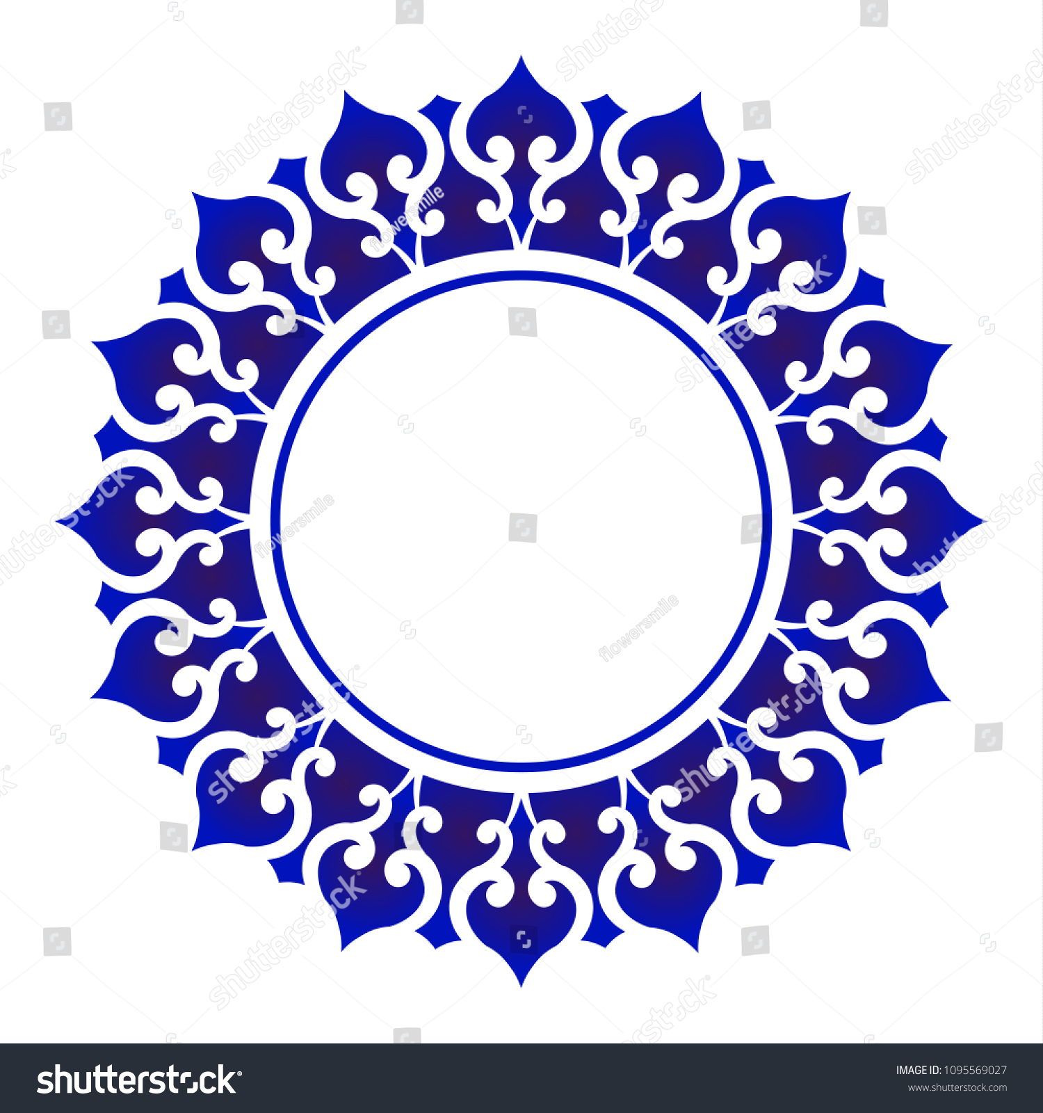 Blue Ornamental Round Decorative Art Frame Stock Vector (Royalty Free ...