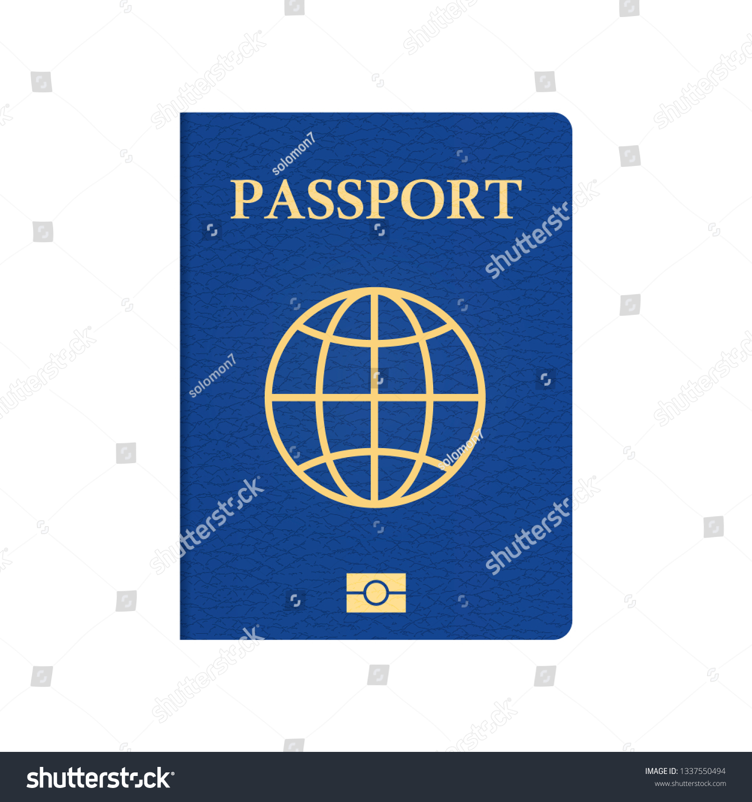 Blue Passport Isolated International Passport Biometric Stock Vector ...