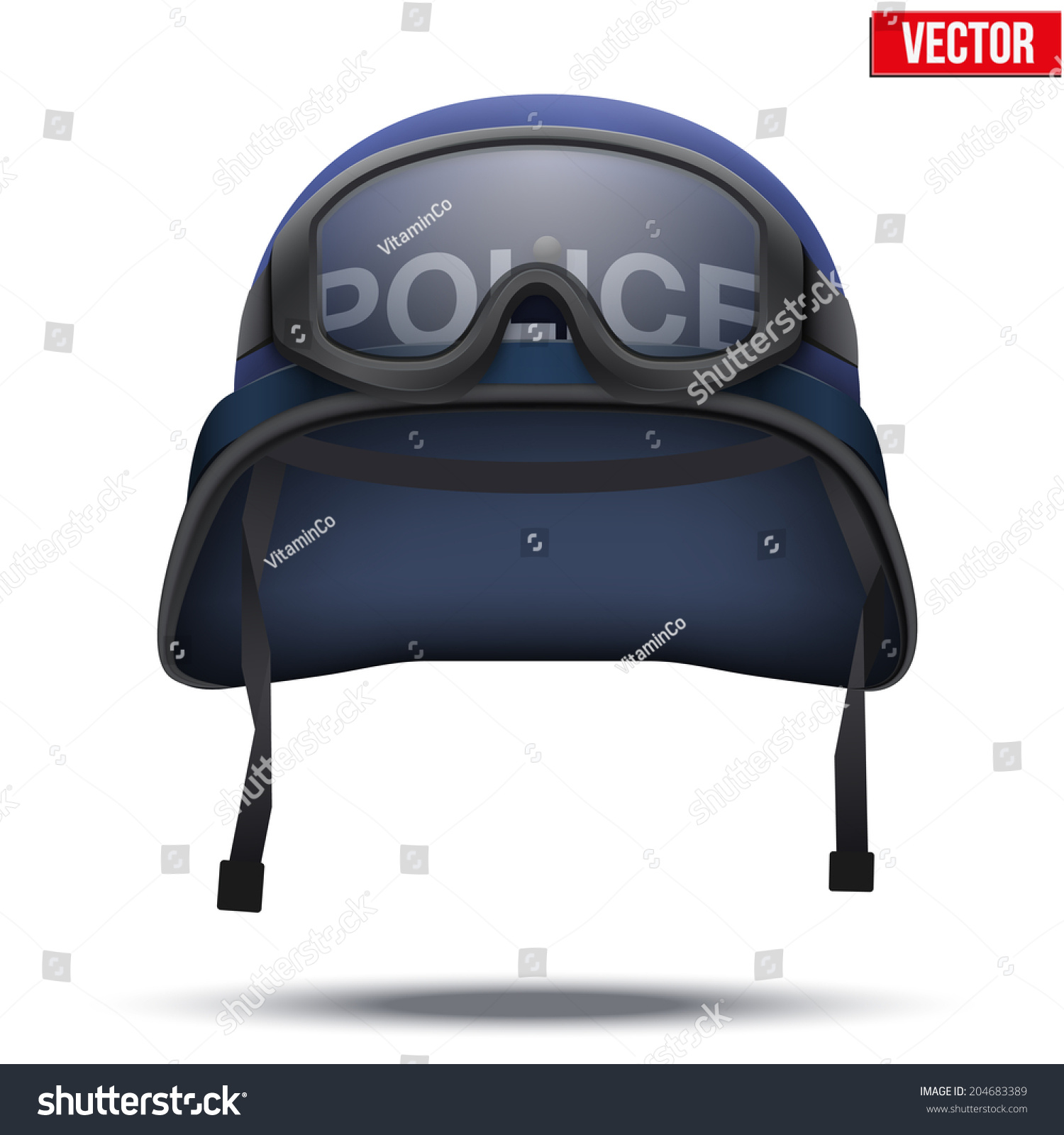 Blue Police Helmets Mask Vector Illustration Stock Vector (Royalty Free ...