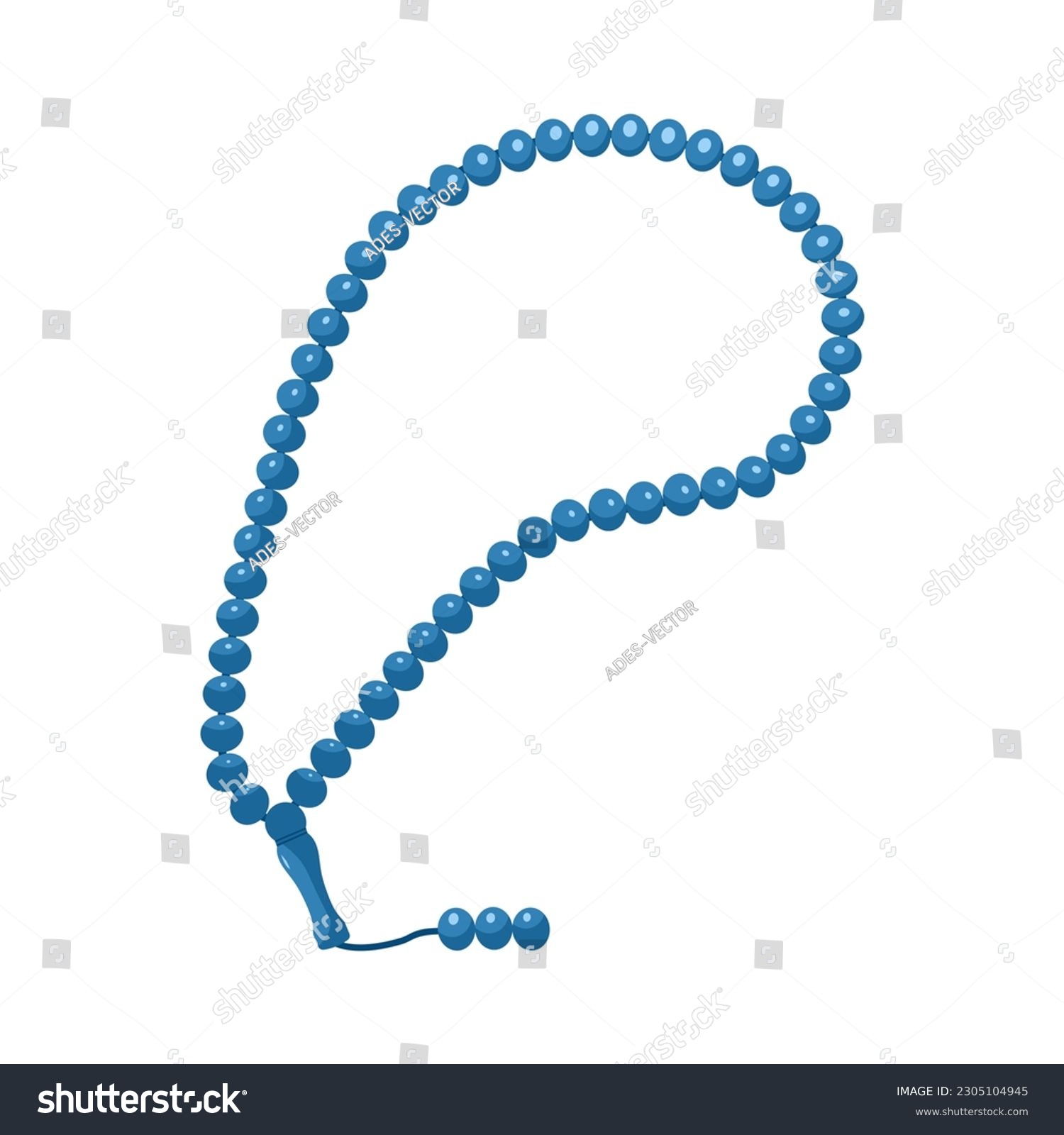SVG of Blue prayer beads made of stone, isolated on a white background, vector illustration, prayer beads standing svg