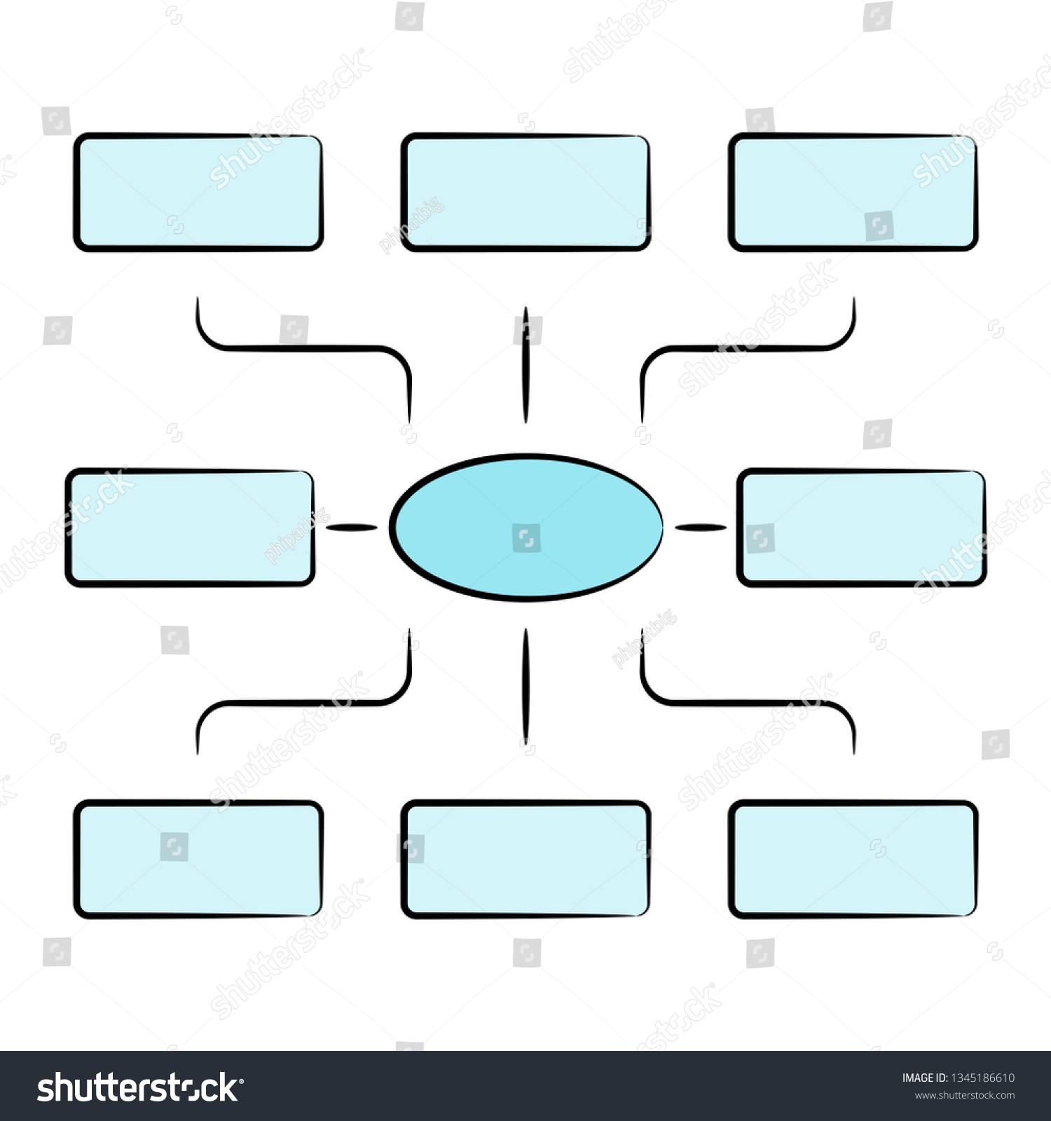 Blue Process Diagram Hierarchy Chart Presentation Stock Vector (Royalty ...