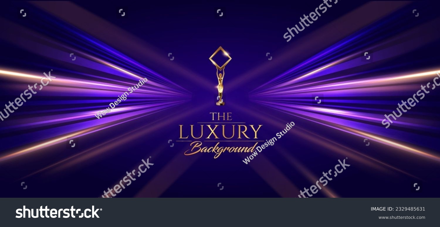 SVG of Blue Purple Golden Stage Spotlights Awards Graphics Background Celebration. Red Carpet Entry Show. Entertainment Hollywood Bollywood Template Design. Awards Background Theater Drama LED Floor.  svg
