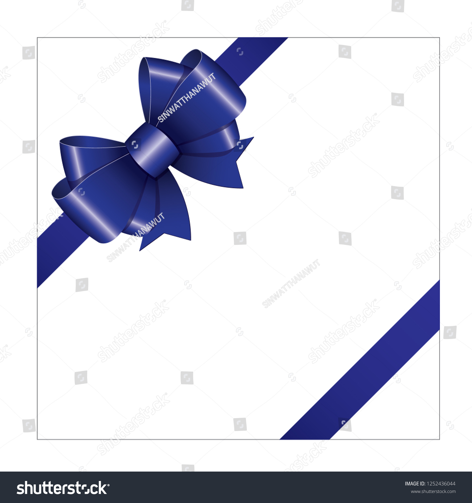 Blue Ribbon Bow Icon Vector Illustrator Stock Vector Royalty Free