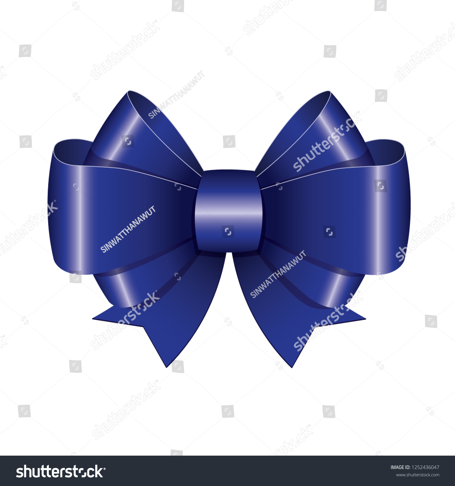 Blue Ribbon Bow Icon Vector Illustrator Stock Vector Royalty Free