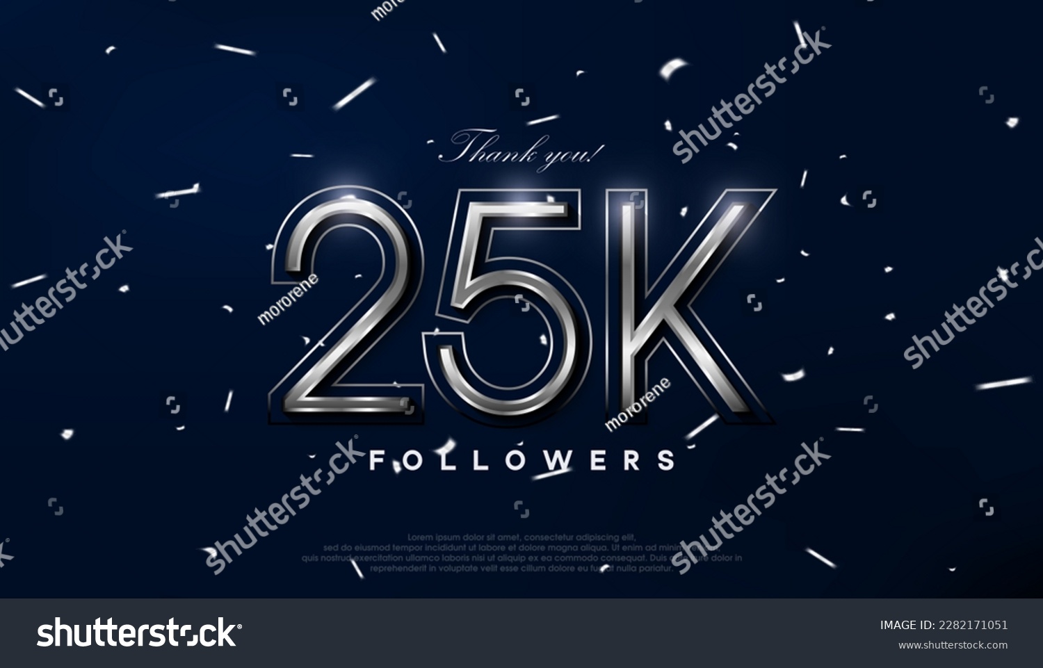SVG of Blue silver design for greeting to 25k followers celebration. svg