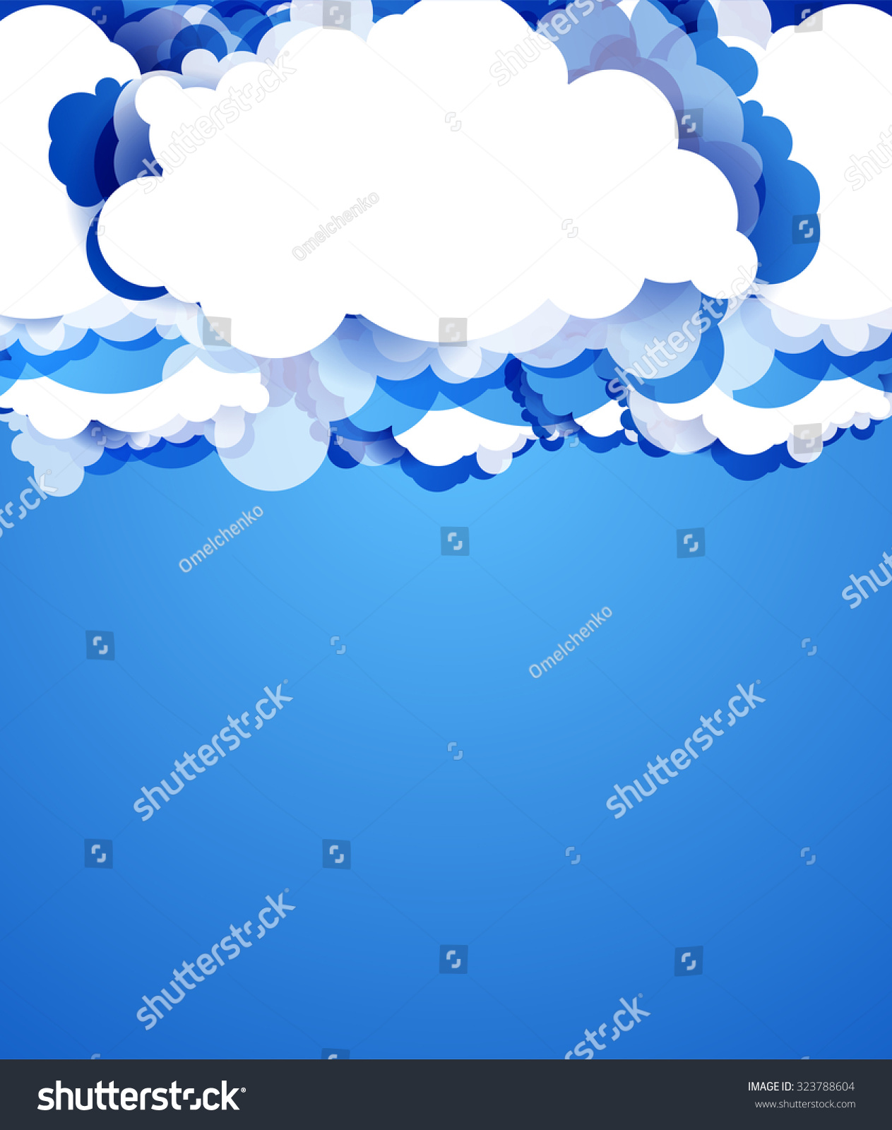 Blue Sky Clouds Vector Background Stock Vector 323788604 Shutterstock 9808