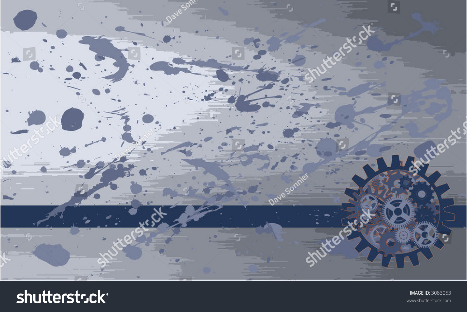 Blue Splattered Mechanical Steel Background Stock Vector Illustration ...