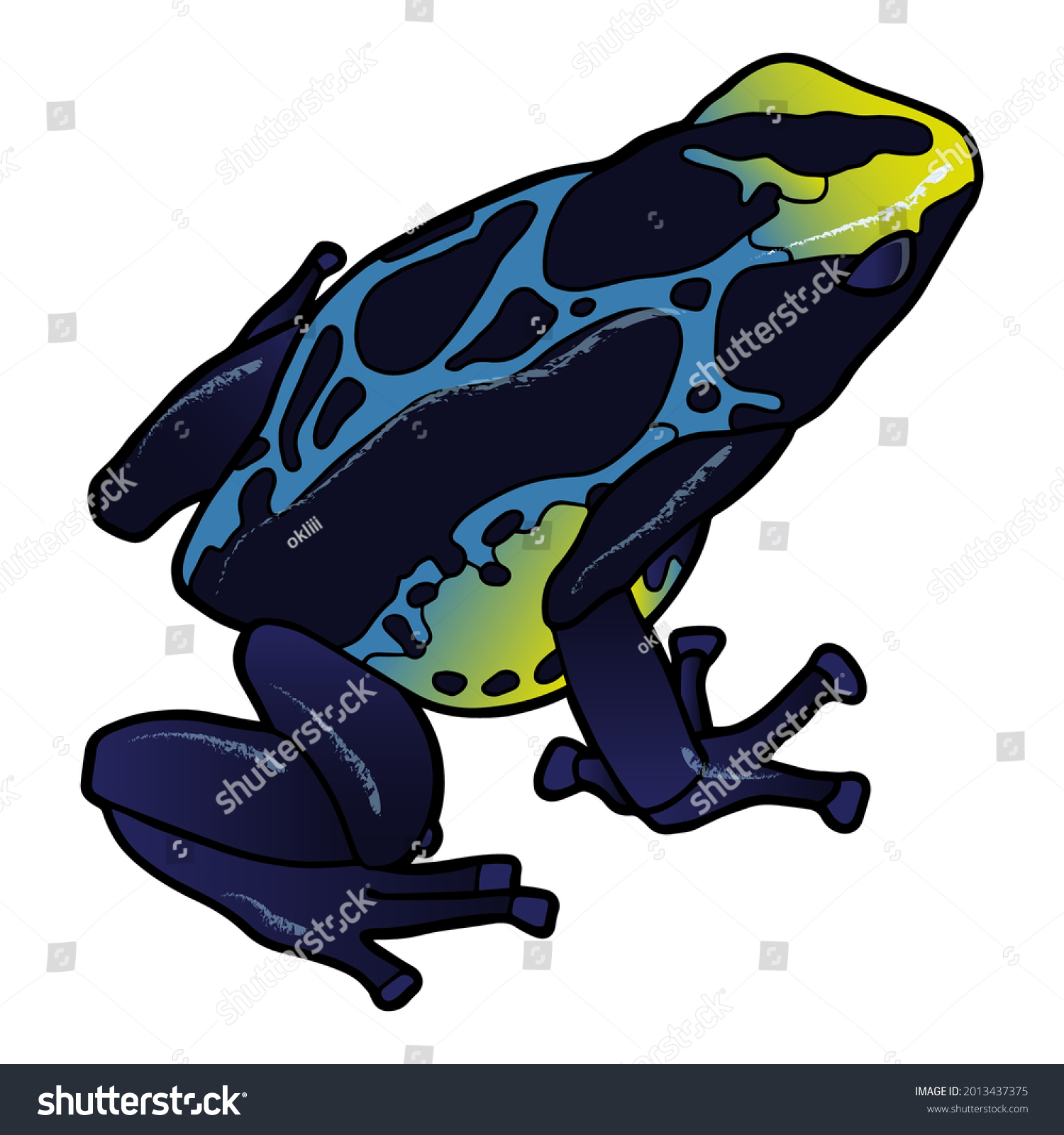 SVG of Blue spotted poison dart frog. Little frog. Tropical amphibia svg