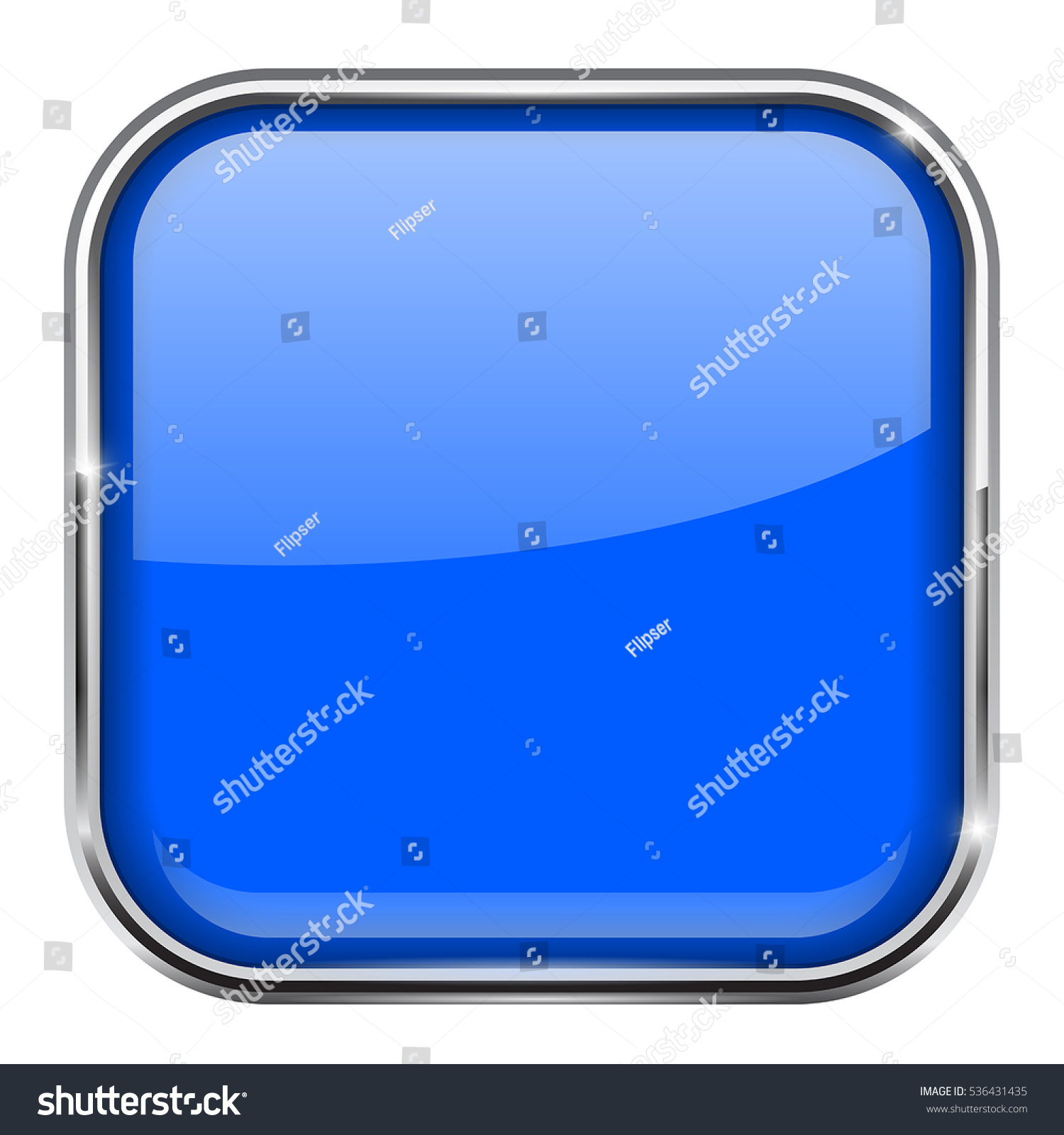 Blue Square Button Metal Frame Vector Stock Vector 536431435 - Shutterstock