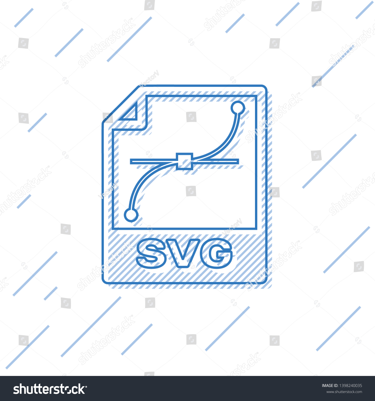 SVG of Blue SVG file document icon. Download svg button line icon isolated on white background. SVG file symbol. Vector Illustration svg