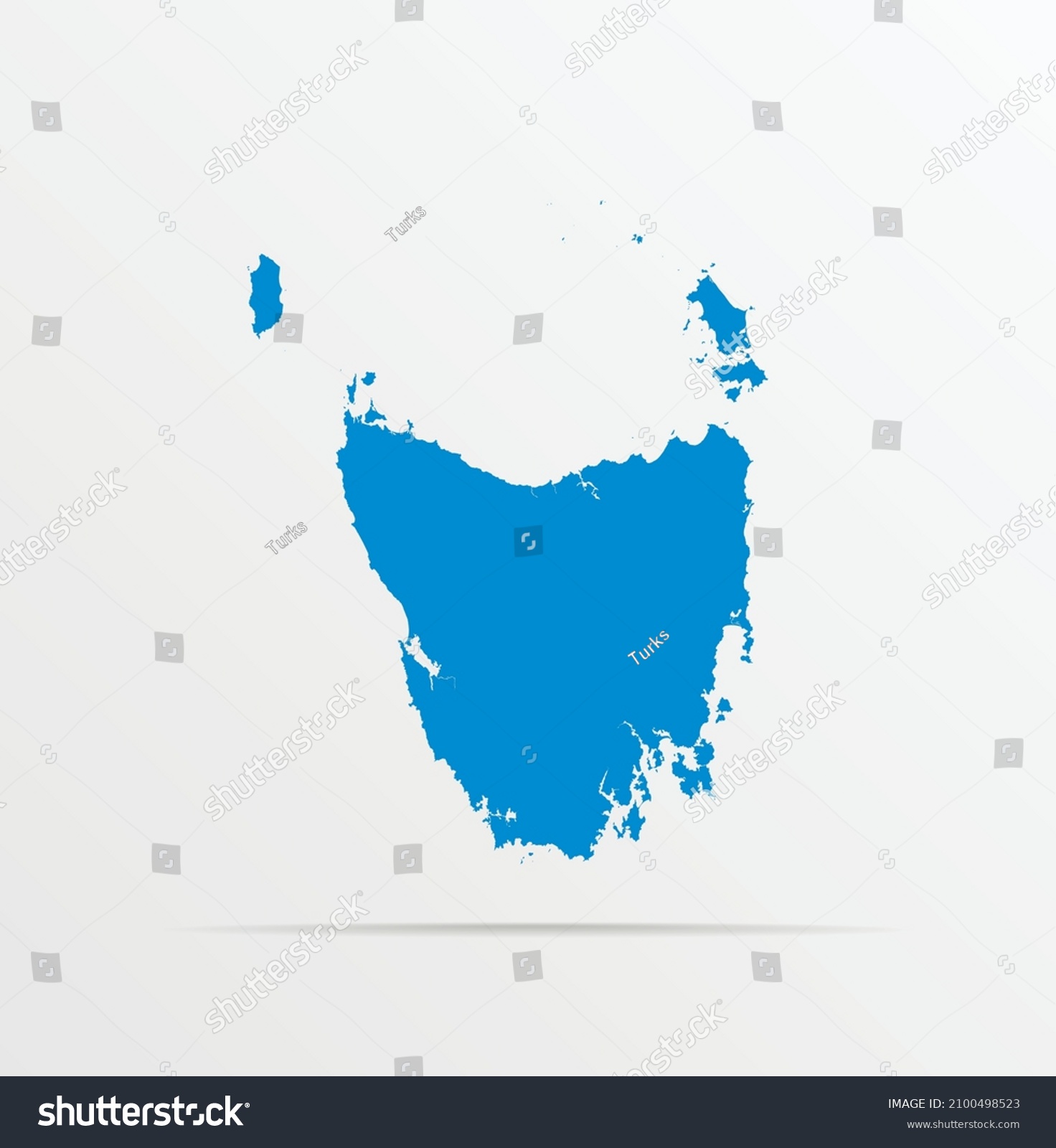 Blue Tasmania Map Illustration Stock Vector (Royalty Free) 2100498523 ...