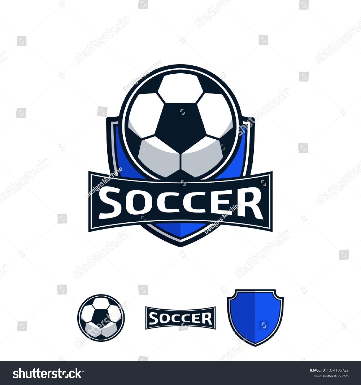 Blue Team Soccer Football Sport Logo Stock Vector (Royalty Free ...