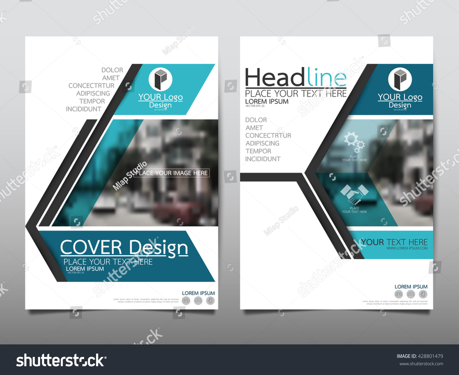 Blue Technology Annual Report Brochure Flyer Stock Vector 428801479 ...