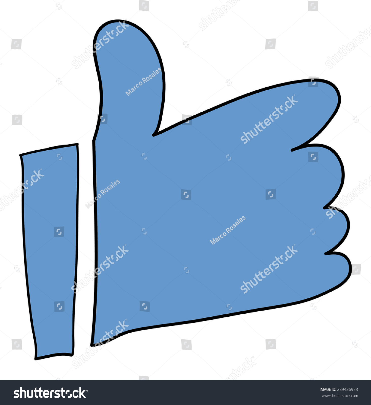 Blue Thumbs Up Stock Vector 239436973 Shutterstock