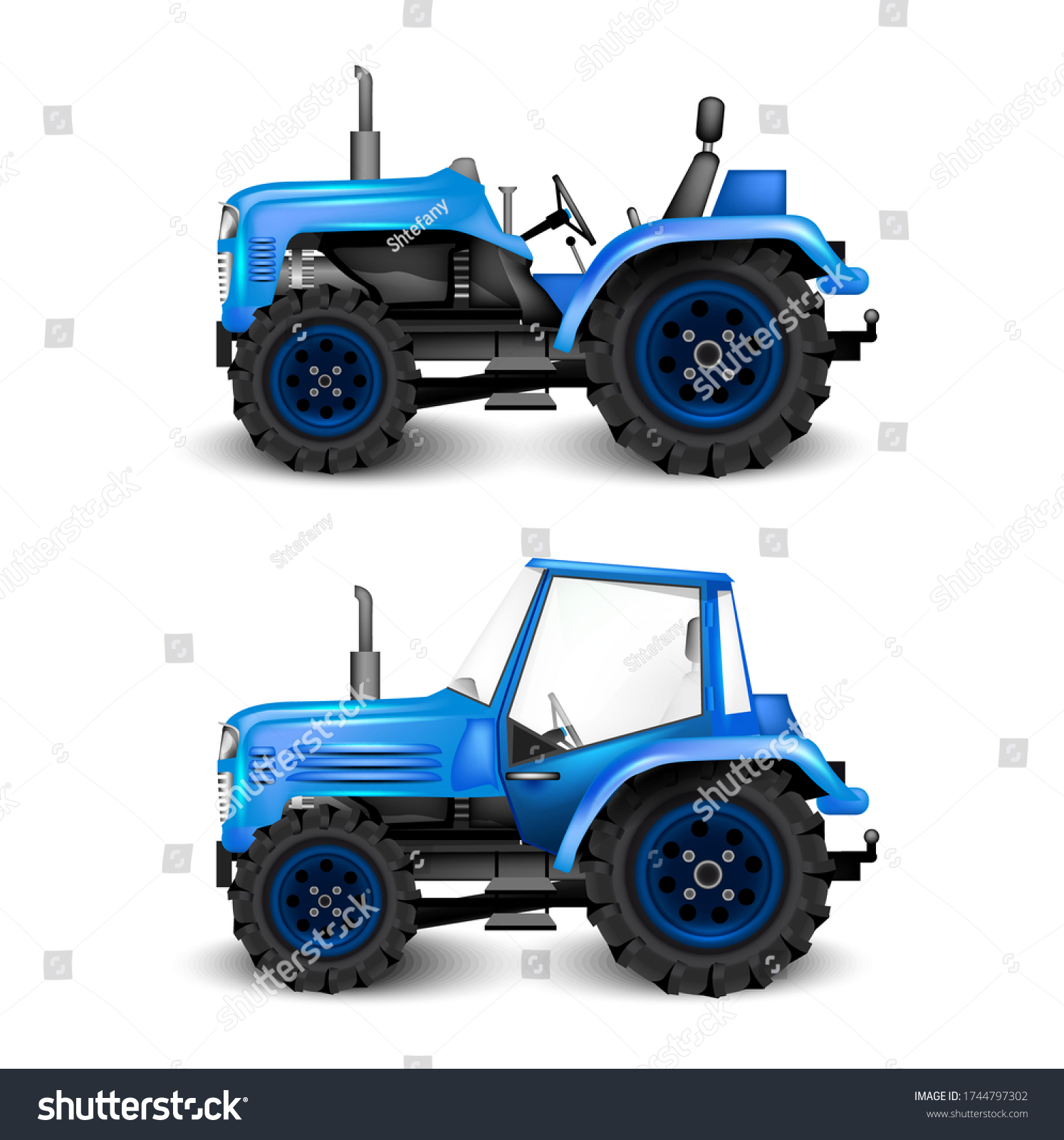 SVG of blue tractor on white background. Agricultural transport for GARDENS  svg